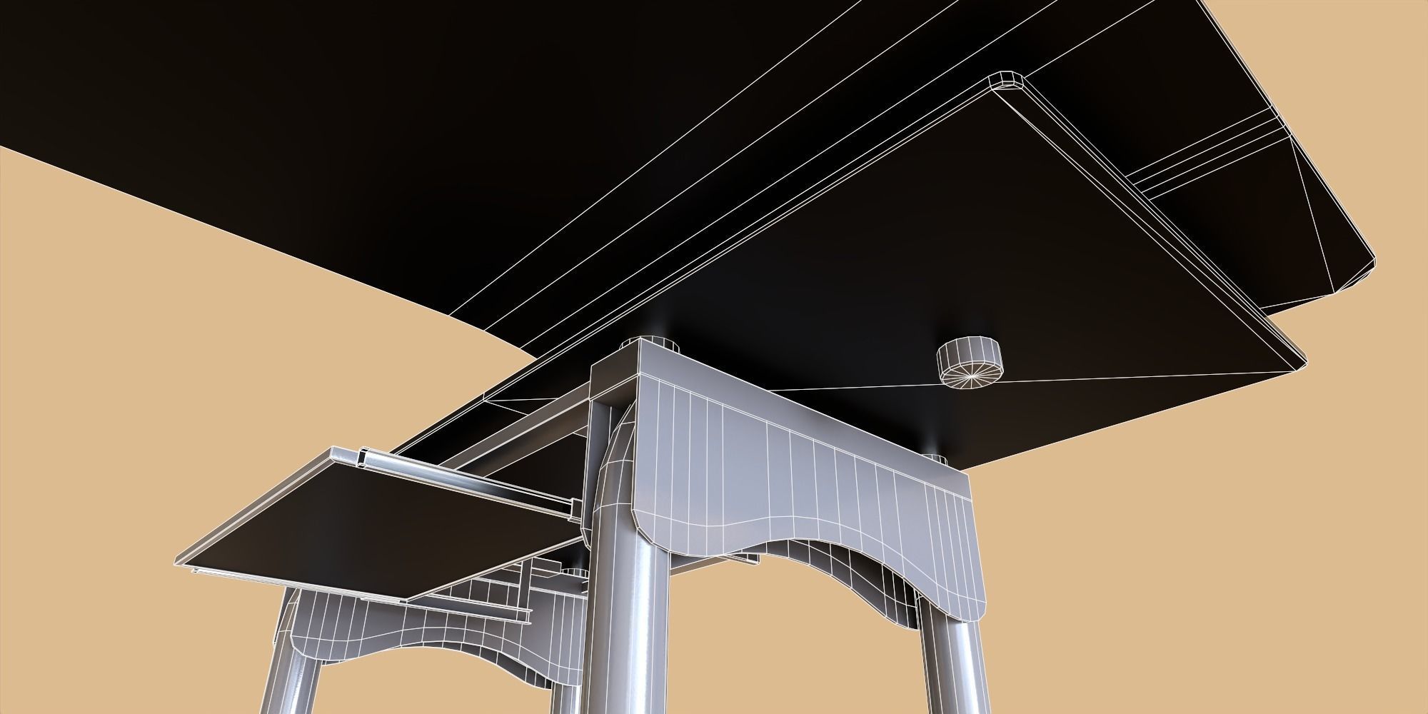 Glass Desk Low-poly 3D model_12