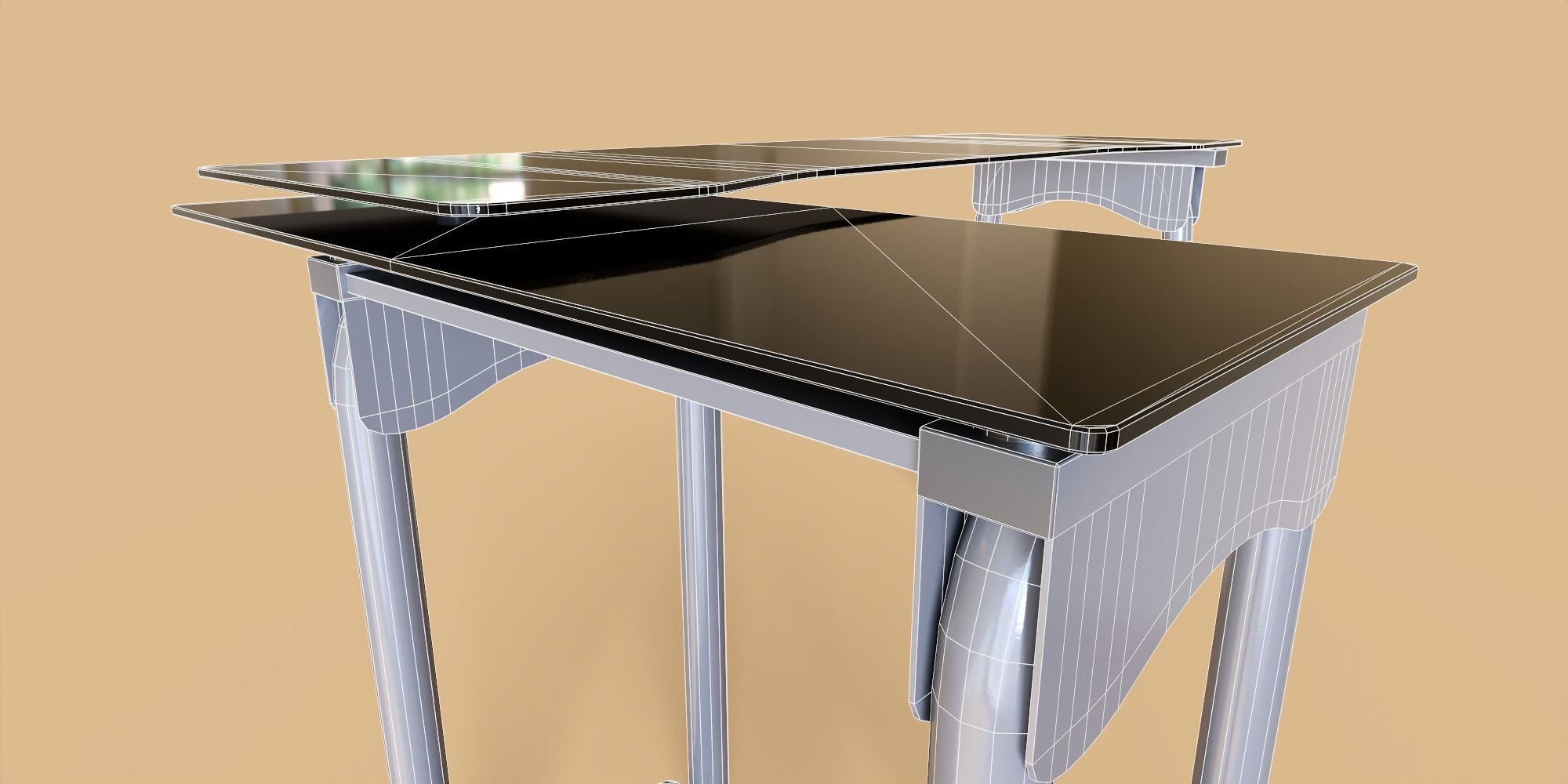 Glass Desk Low-poly 3D model_13