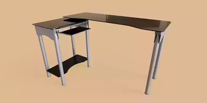 Glass Desk Low-poly 3D model