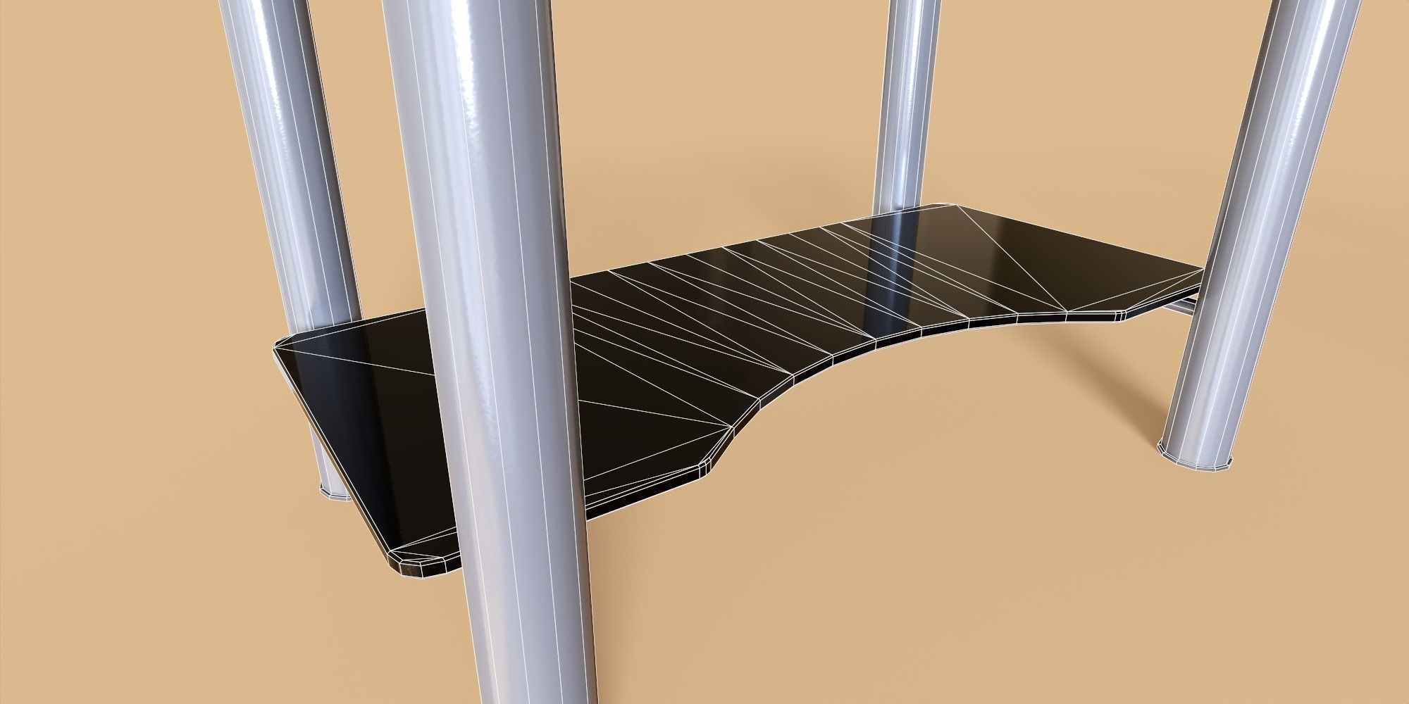 Glass Desk Low-poly 3D model_11