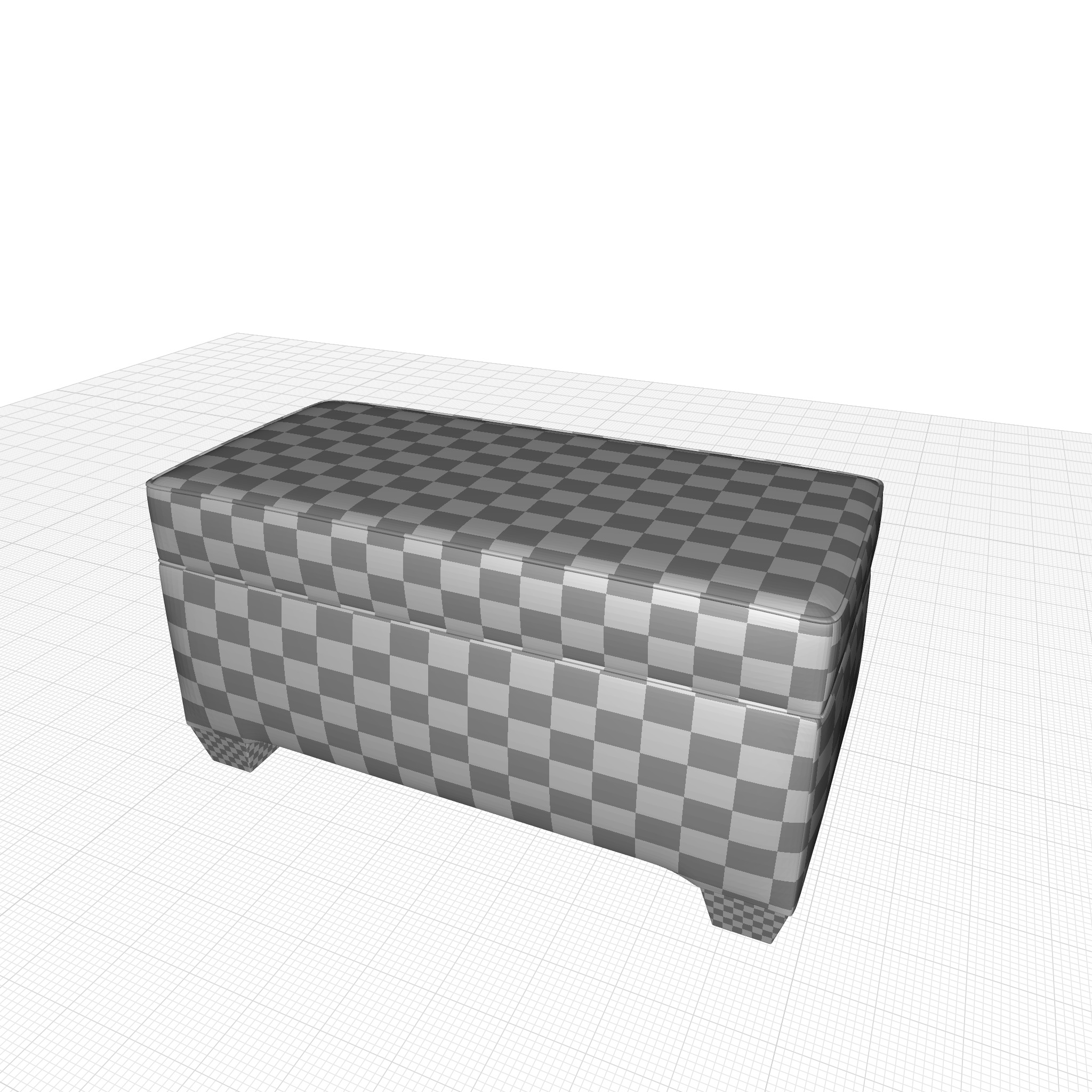 Hada Rectangle Storage Ottoman  3D model_5