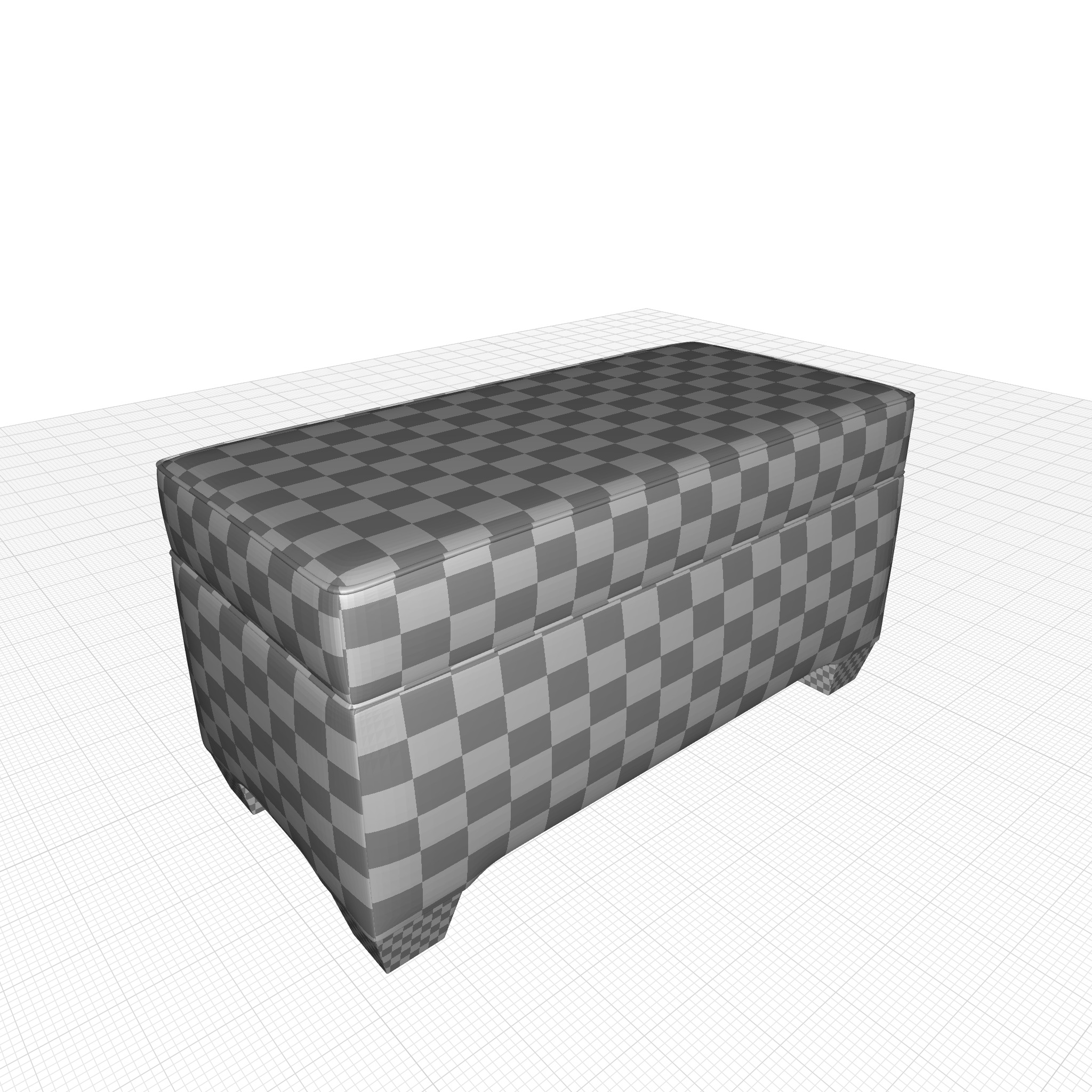 Hada Rectangle Storage Ottoman  3D model_3