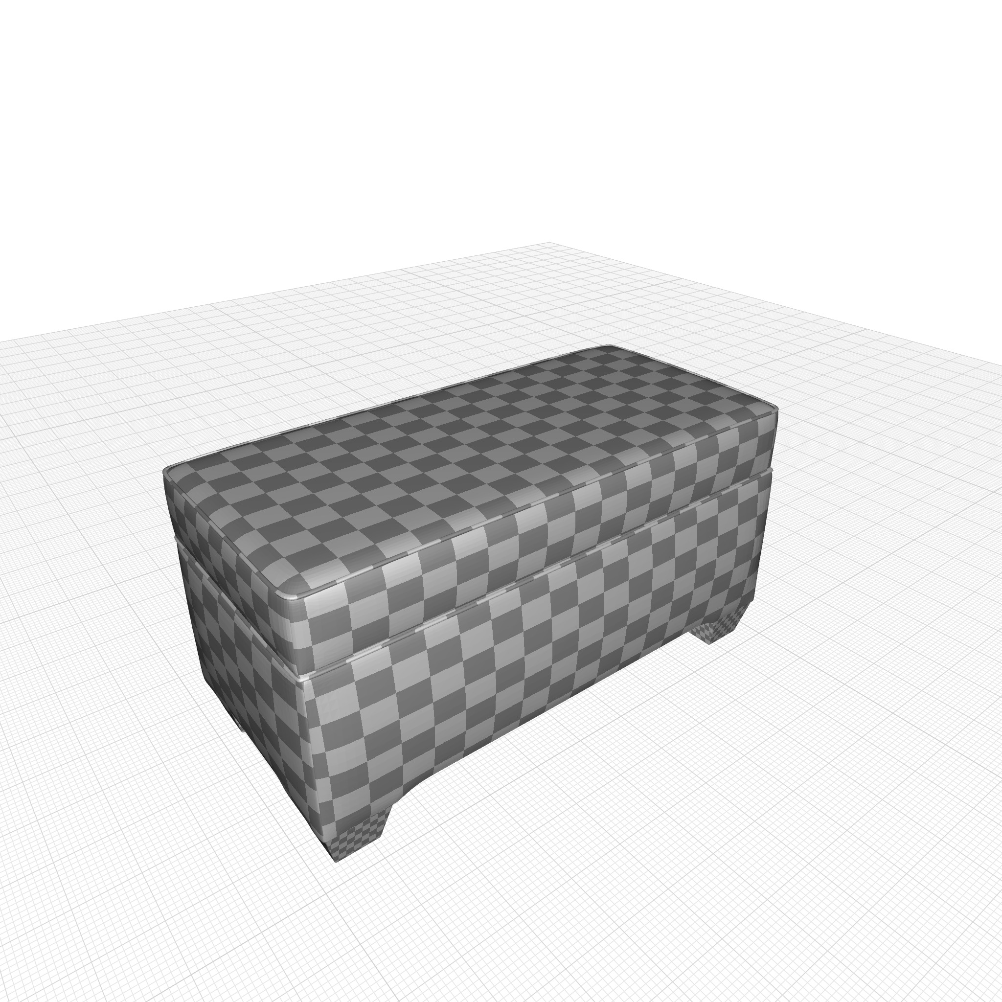 Hada Rectangle Storage Ottoman  3D model_7