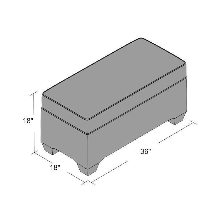 Hada Rectangle Storage Ottoman  3D model_2