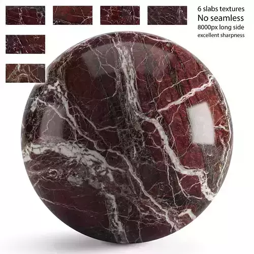 Red marble v2 - 6 textures at 8k Texture