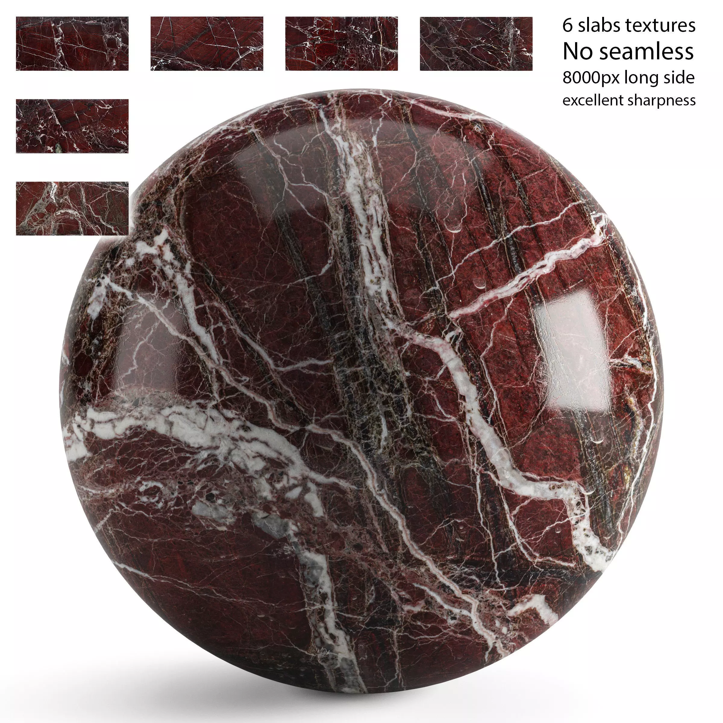 Red marble v2 - 6 textures at 8k Texture_0