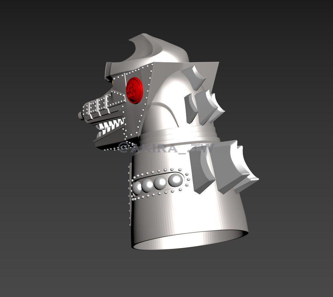 Mechagodzilla 1974 Mecha godzilla head  3D print model_3