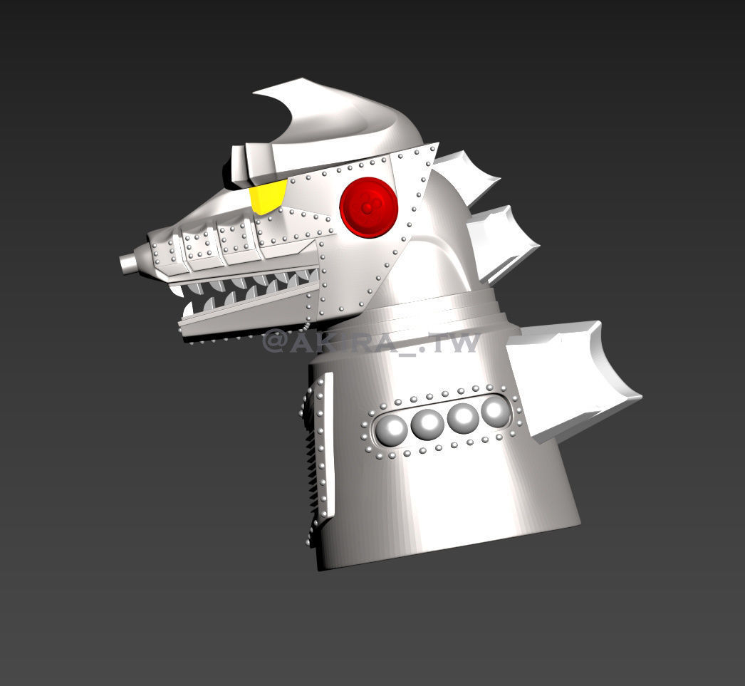 Mechagodzilla 1974 Mecha godzilla head  3D print model_2