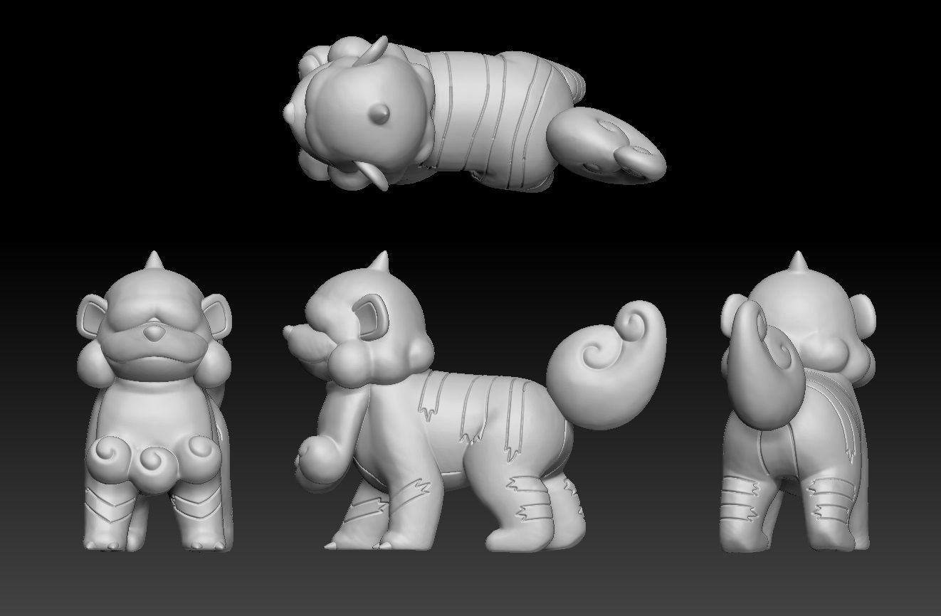 Pokemon Hisuian Growlithe Arcanine 3D print model_1