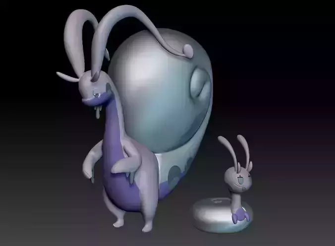 Pokemon Hisuian Sliggoo Goodra 3D print model