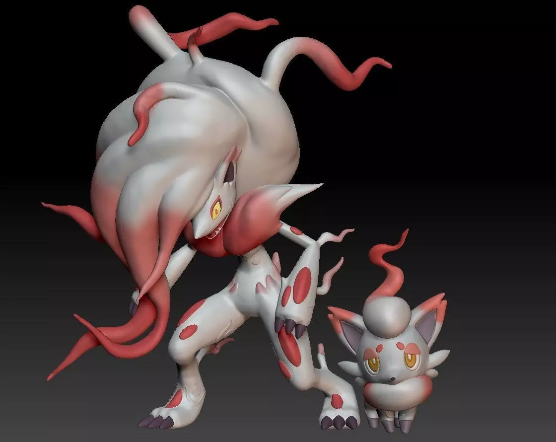 Pokemon Hisuian Zorua Zoroark 3D print model_0
