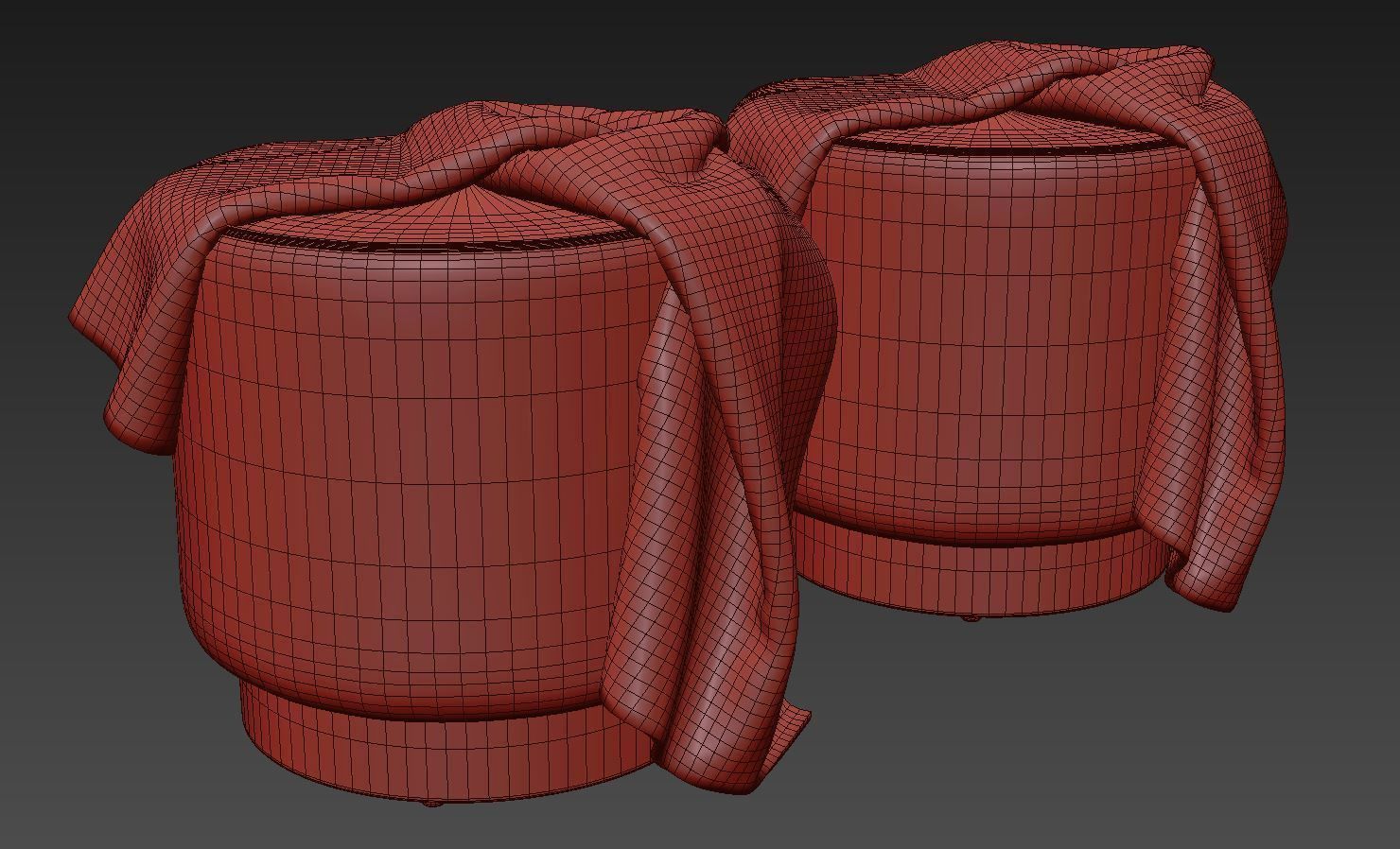 Keira velvet ottoman by Structube 3D model_8