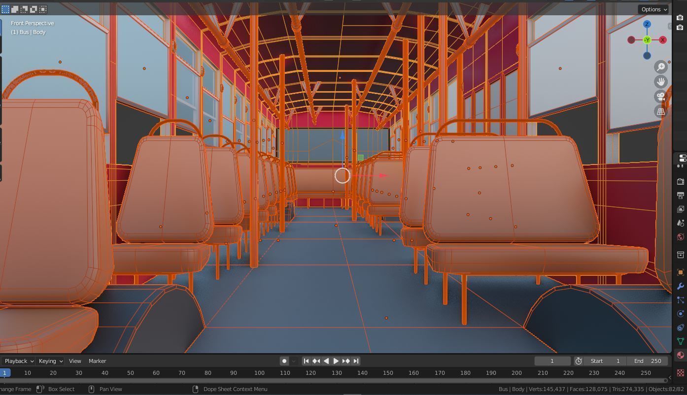 low - poly thai city bus red green white color models Low-poly 3D model_7