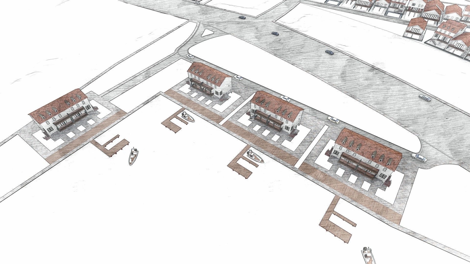 Housing Society Development Design along beach 3D model_8