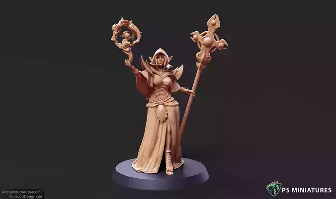 Drow Cleric Pose 1 - 4 Variants and Pinup