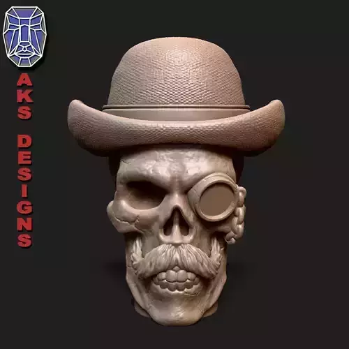 Gentlemen skull version 1 Penholder cum flowerpot 3D print model