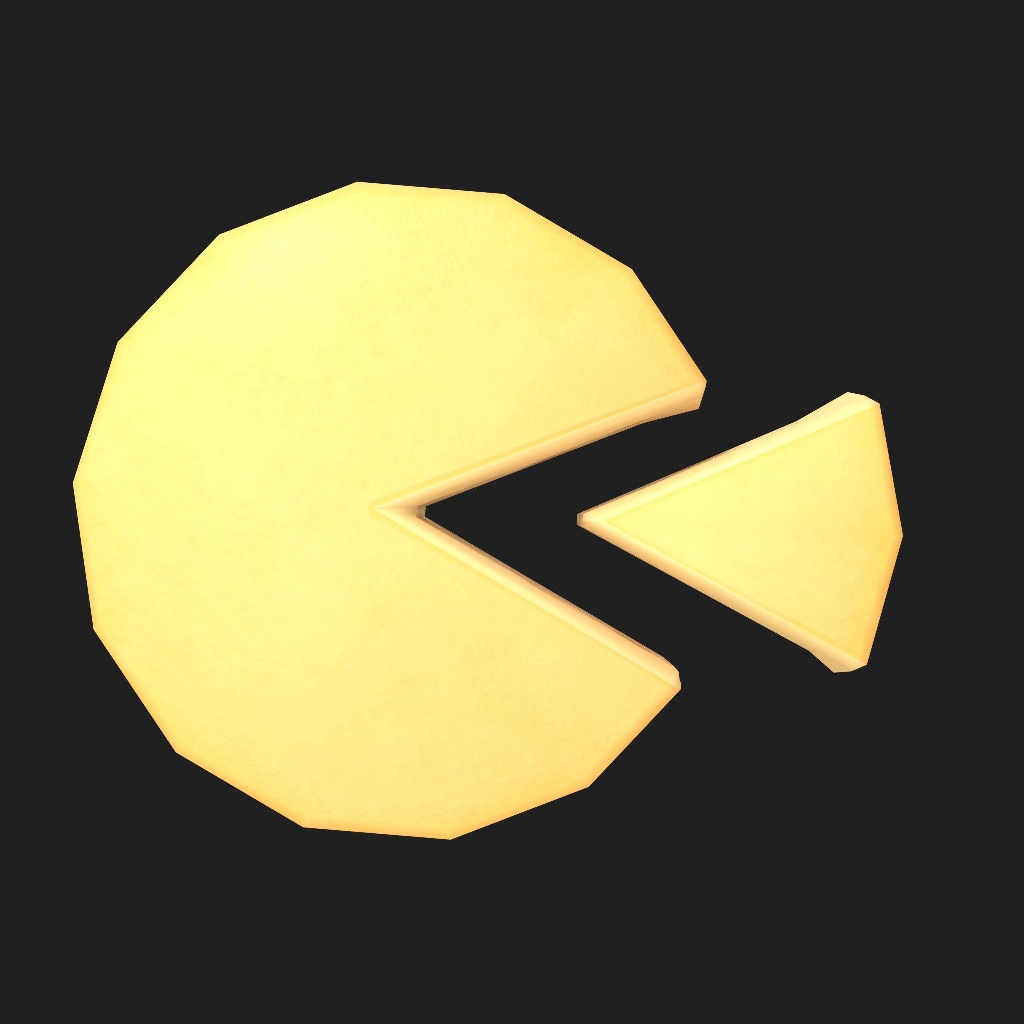 Cheese Wedge and Wheel 2 Piece Set Low-poly 3D model_4