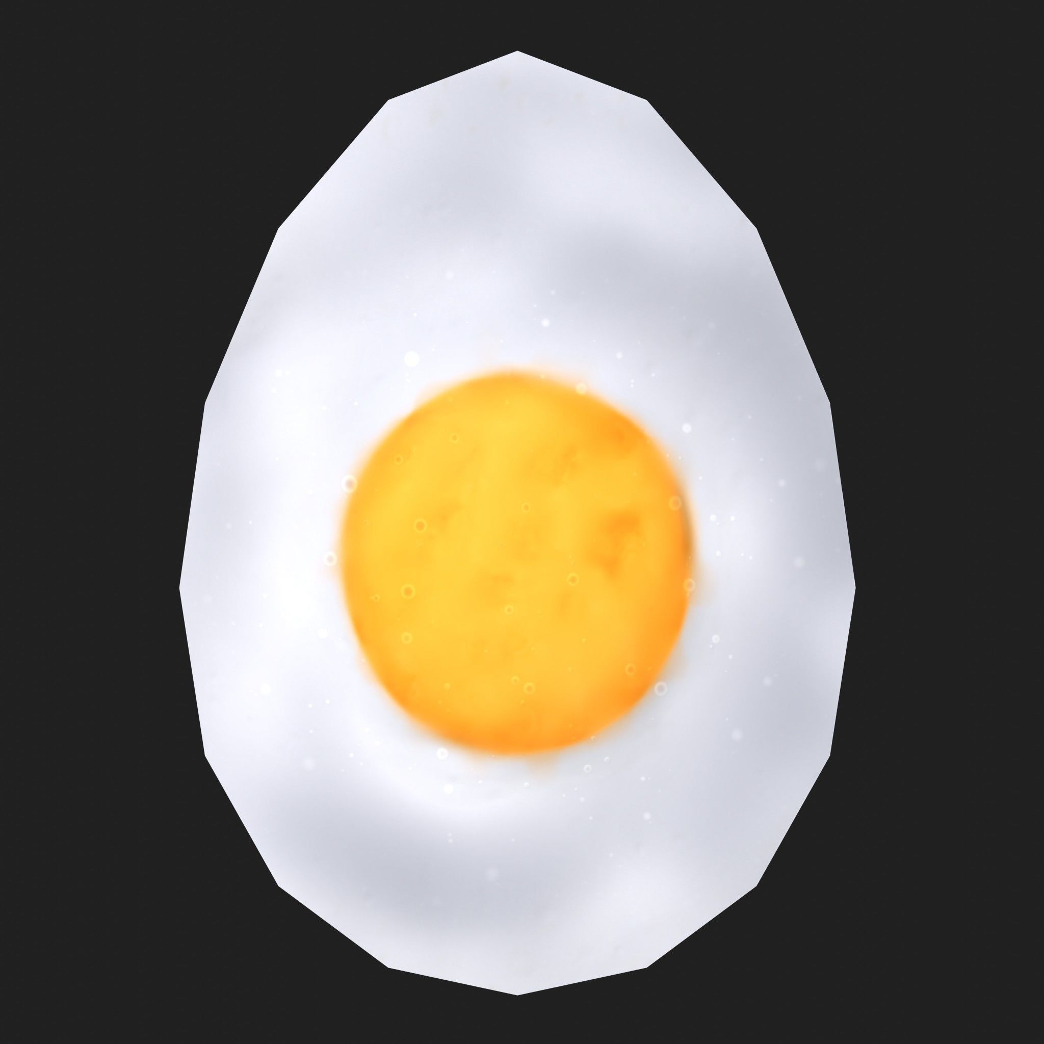 Egg - Cooked Fried and Whole 3 Piece Set Low-poly 3D model_6