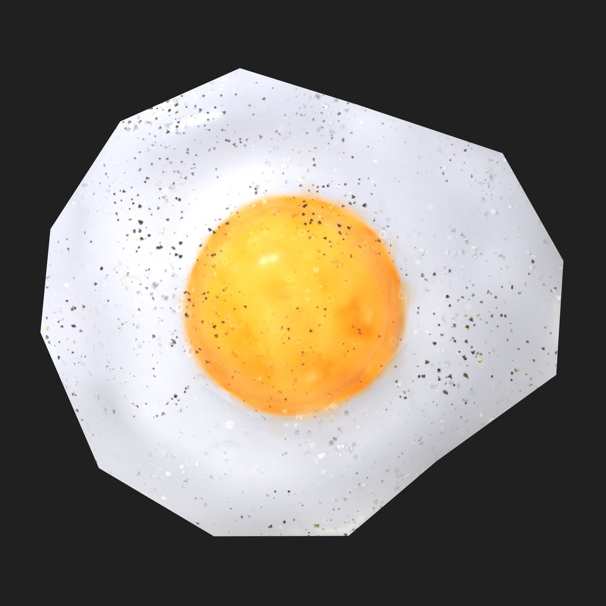 Egg - Cooked Fried and Whole 3 Piece Set Low-poly 3D model_8
