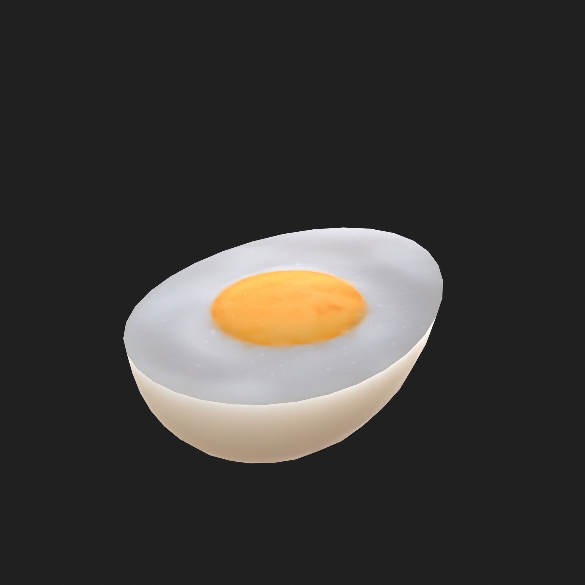 Egg - Cooked Fried and Whole 3 Piece Set Low-poly 3D model_1