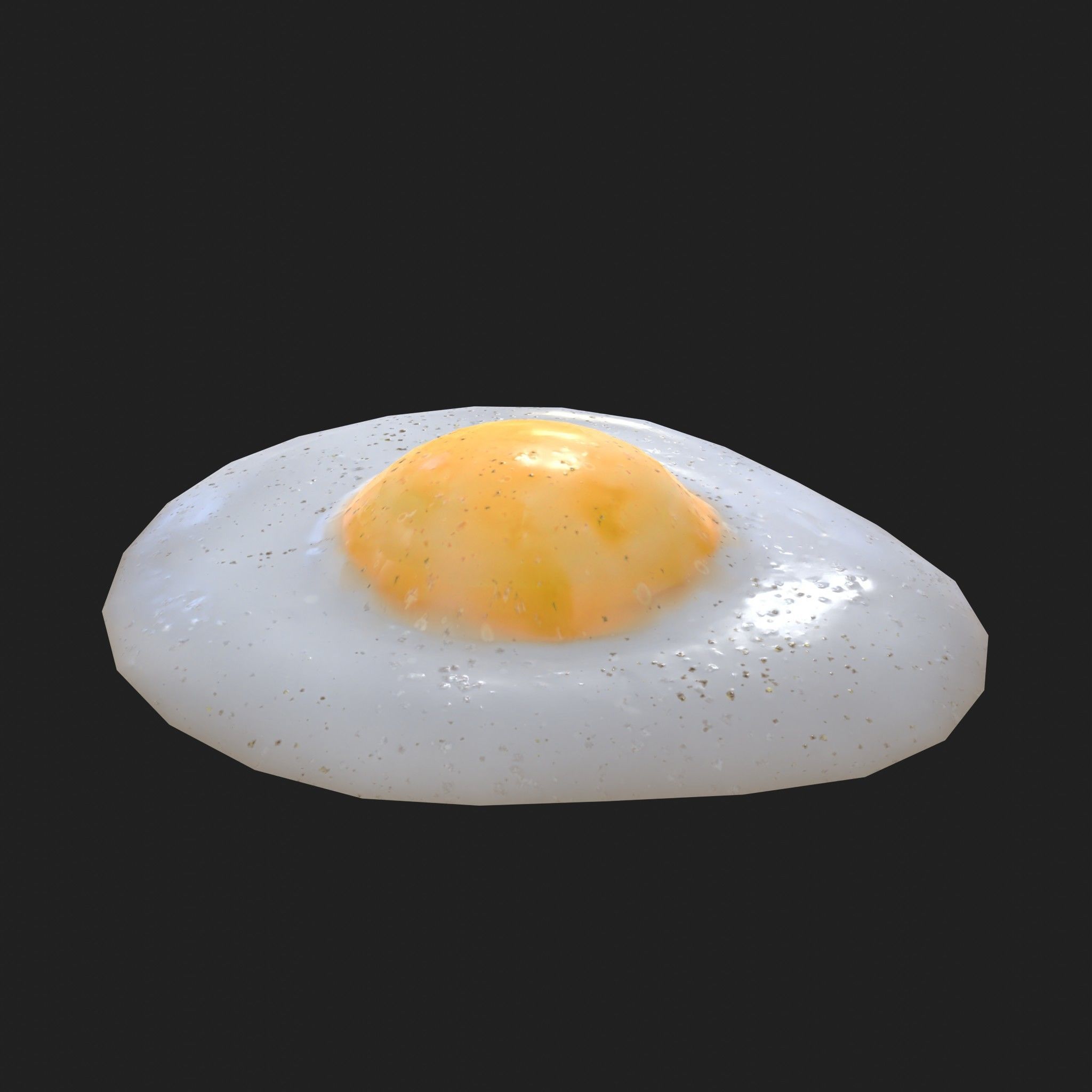 Egg - Cooked Fried and Whole 3 Piece Set Low-poly 3D model_2