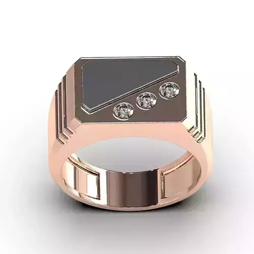 Men signet ring with gold overlay