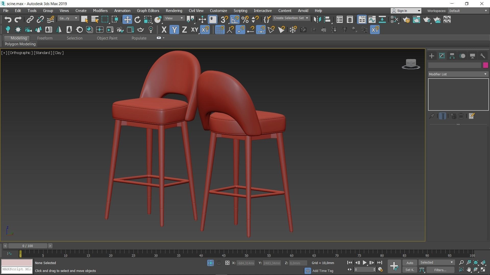 Clover Bar Stool Low-poly 3D model_8