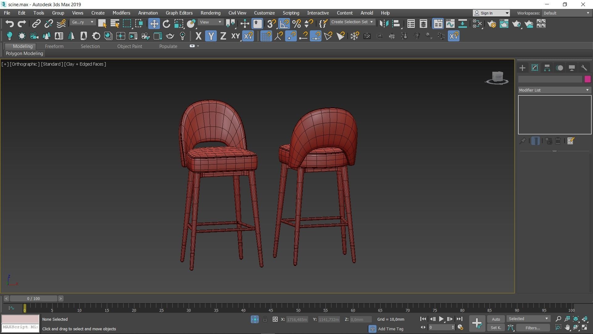 Clover Bar Stool Low-poly 3D model_5