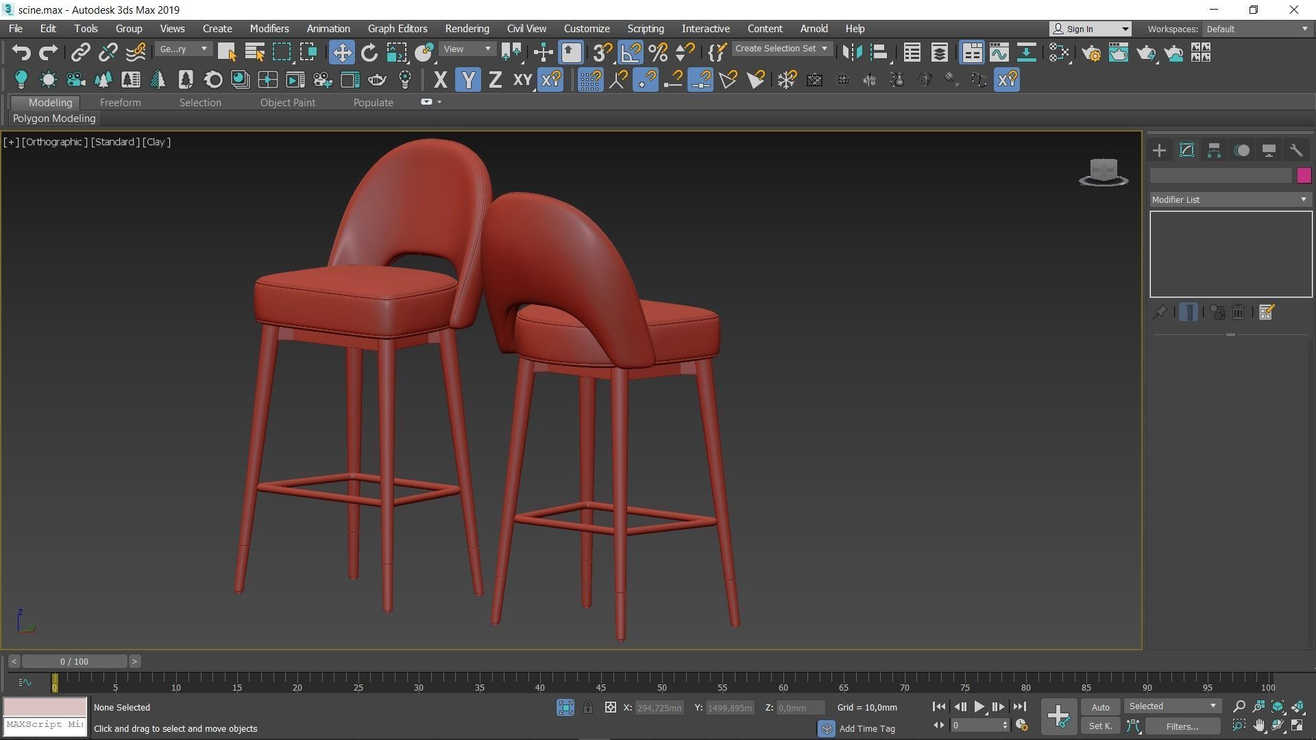 Clover Bar Stool Low-poly 3D model_7