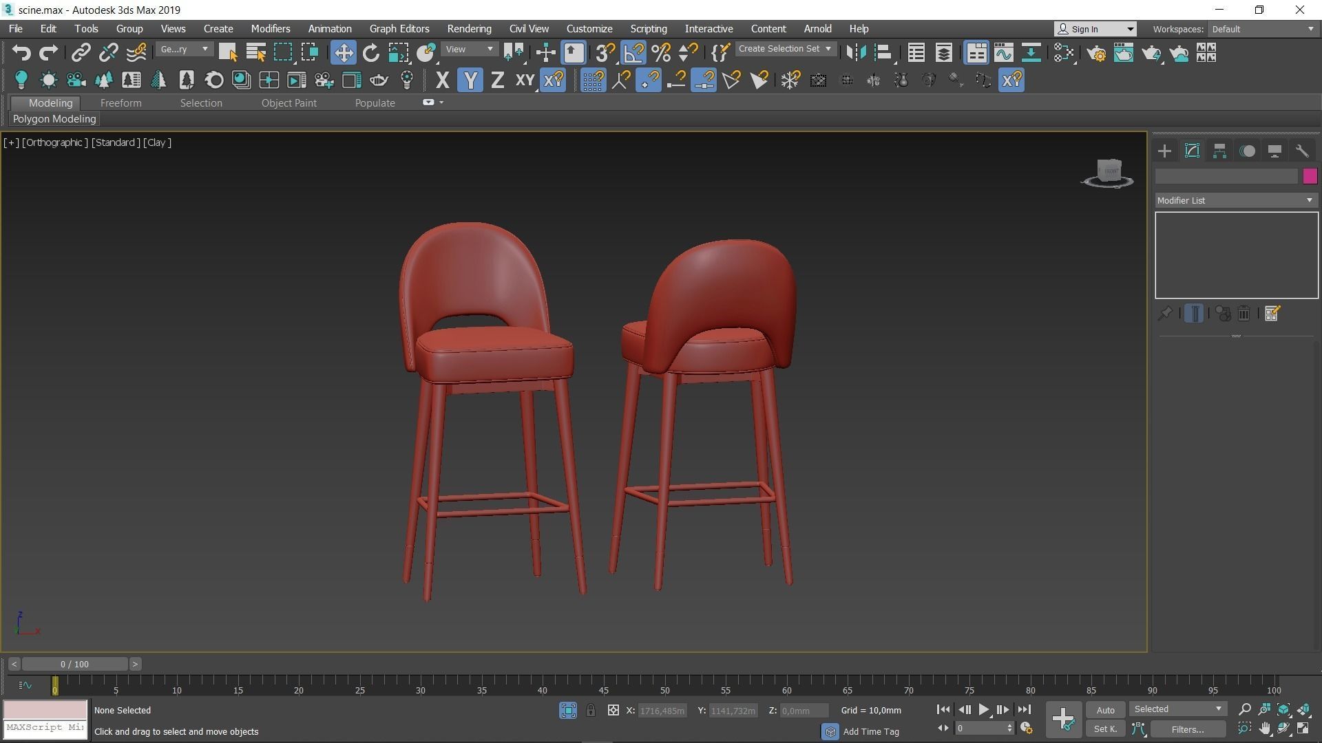 Clover Bar Stool Low-poly 3D model_4