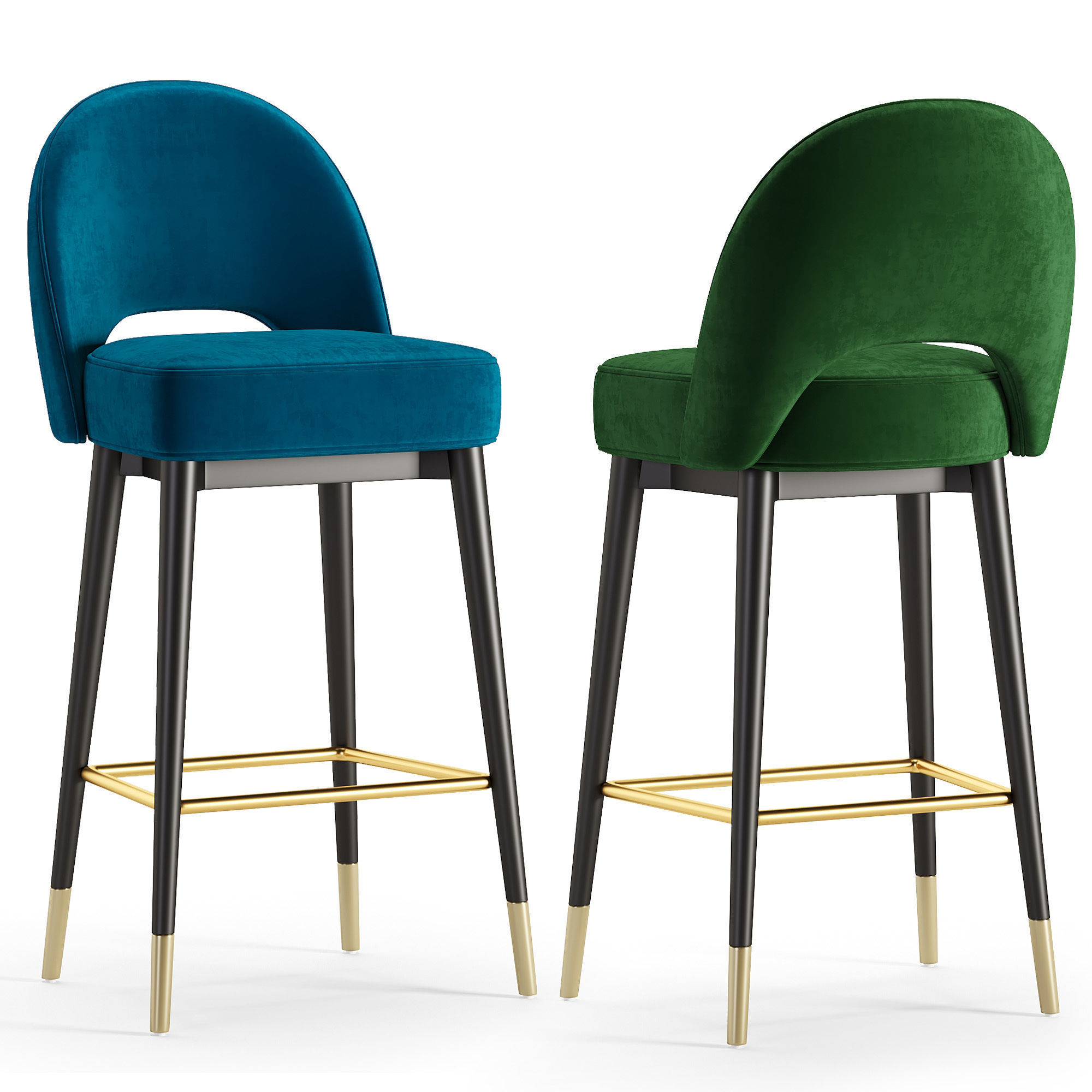 Clover Bar Stool Low-poly 3D model_1