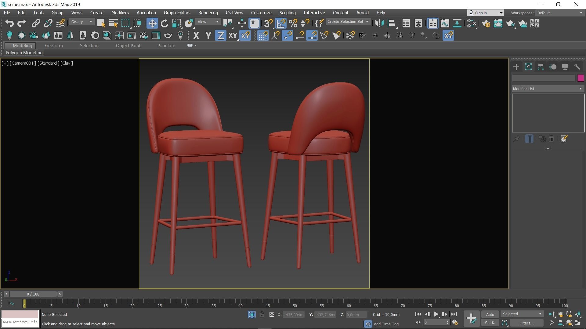 Clover Bar Stool Low-poly 3D model_3
