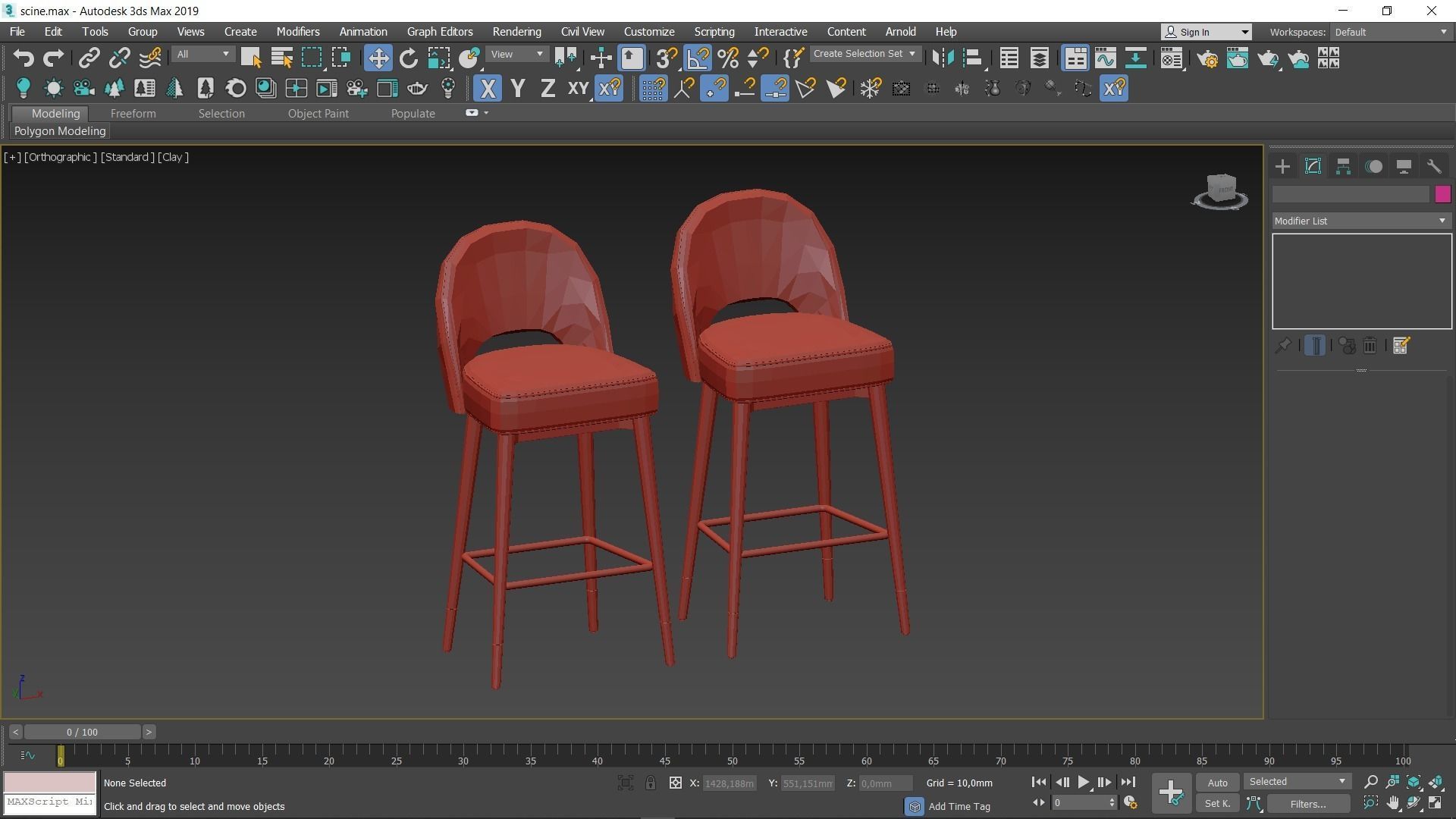 Clover Bar Stool Low-poly 3D model_10