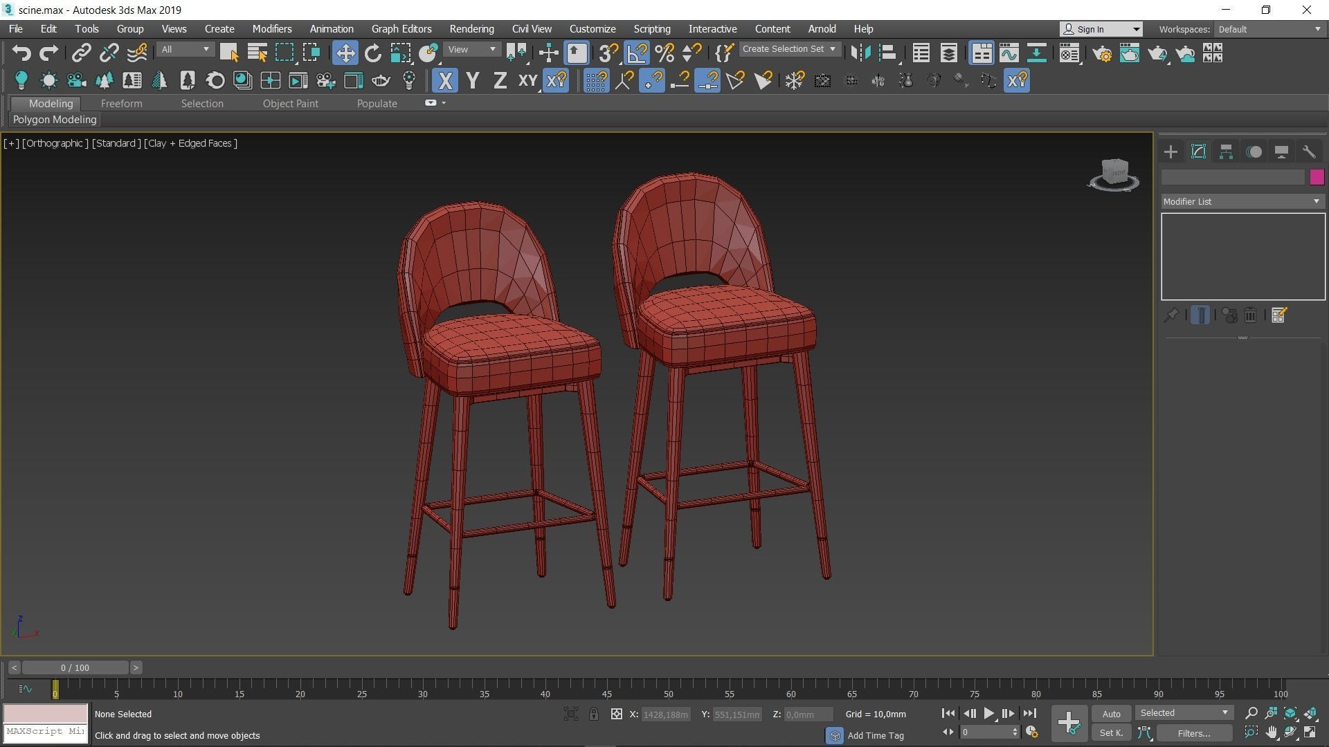 Clover Bar Stool Low-poly 3D model_9