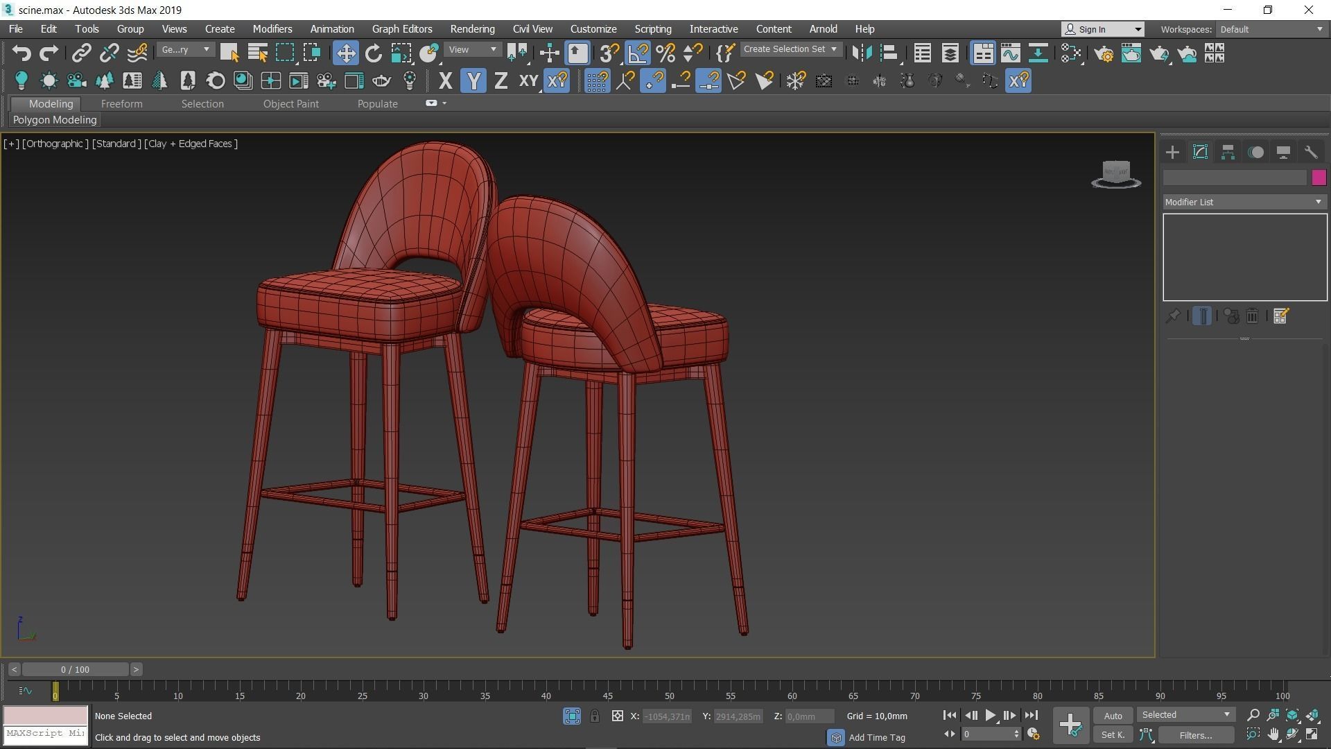 Clover Bar Stool Low-poly 3D model_6