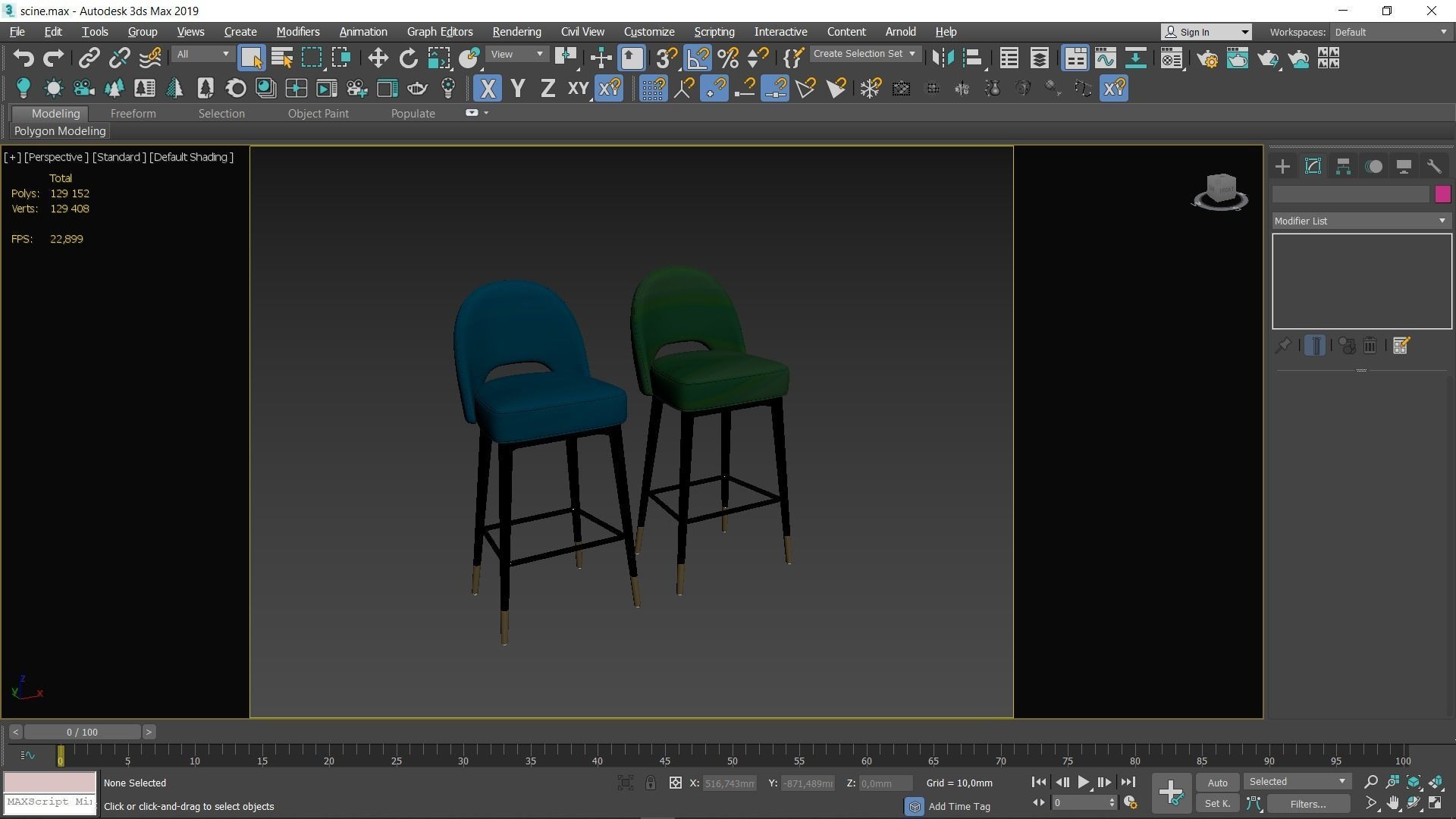 Clover Bar Stool Low-poly 3D model_13