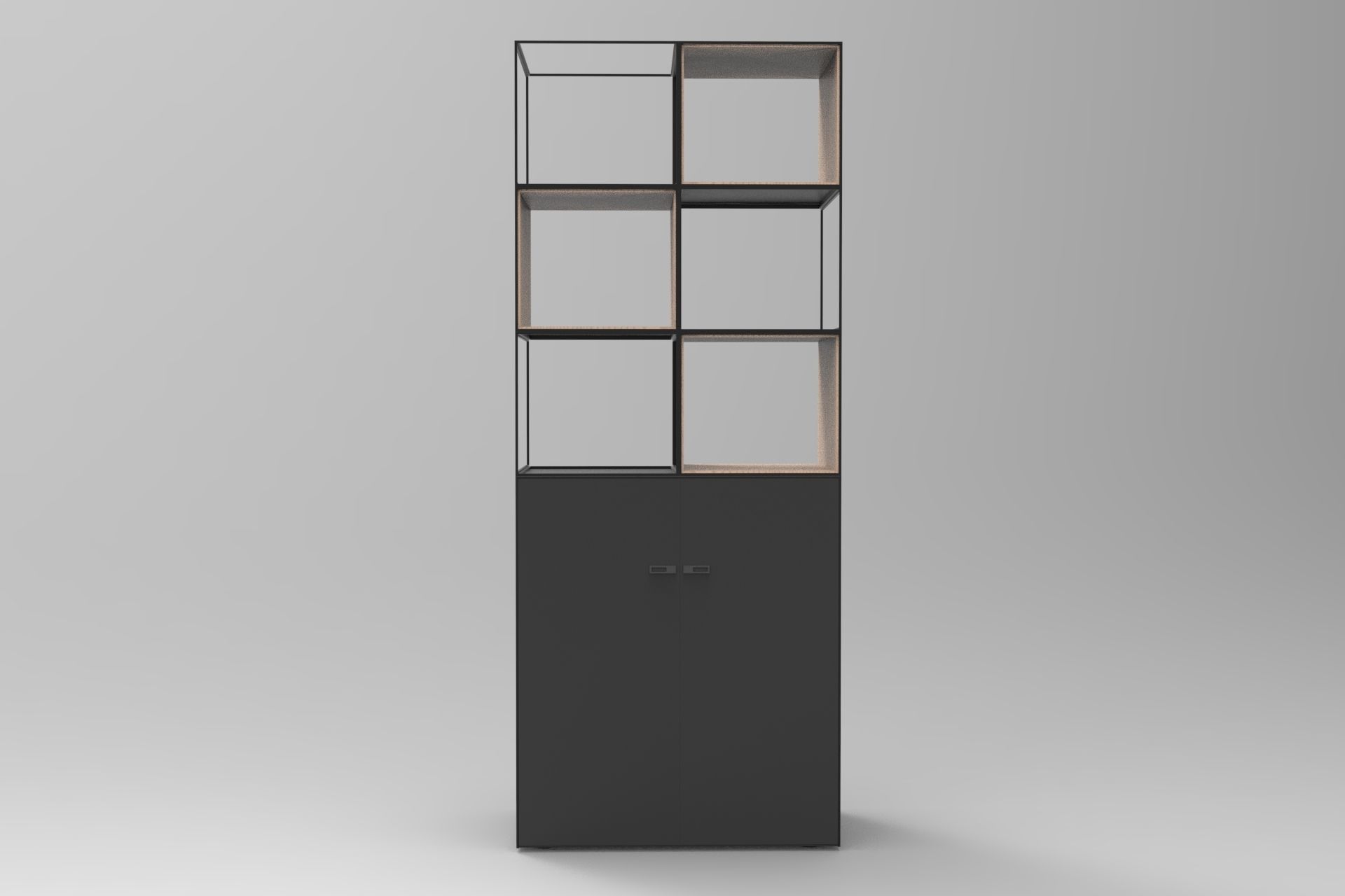 Open Shelves Storage Low-poly 3D model_3