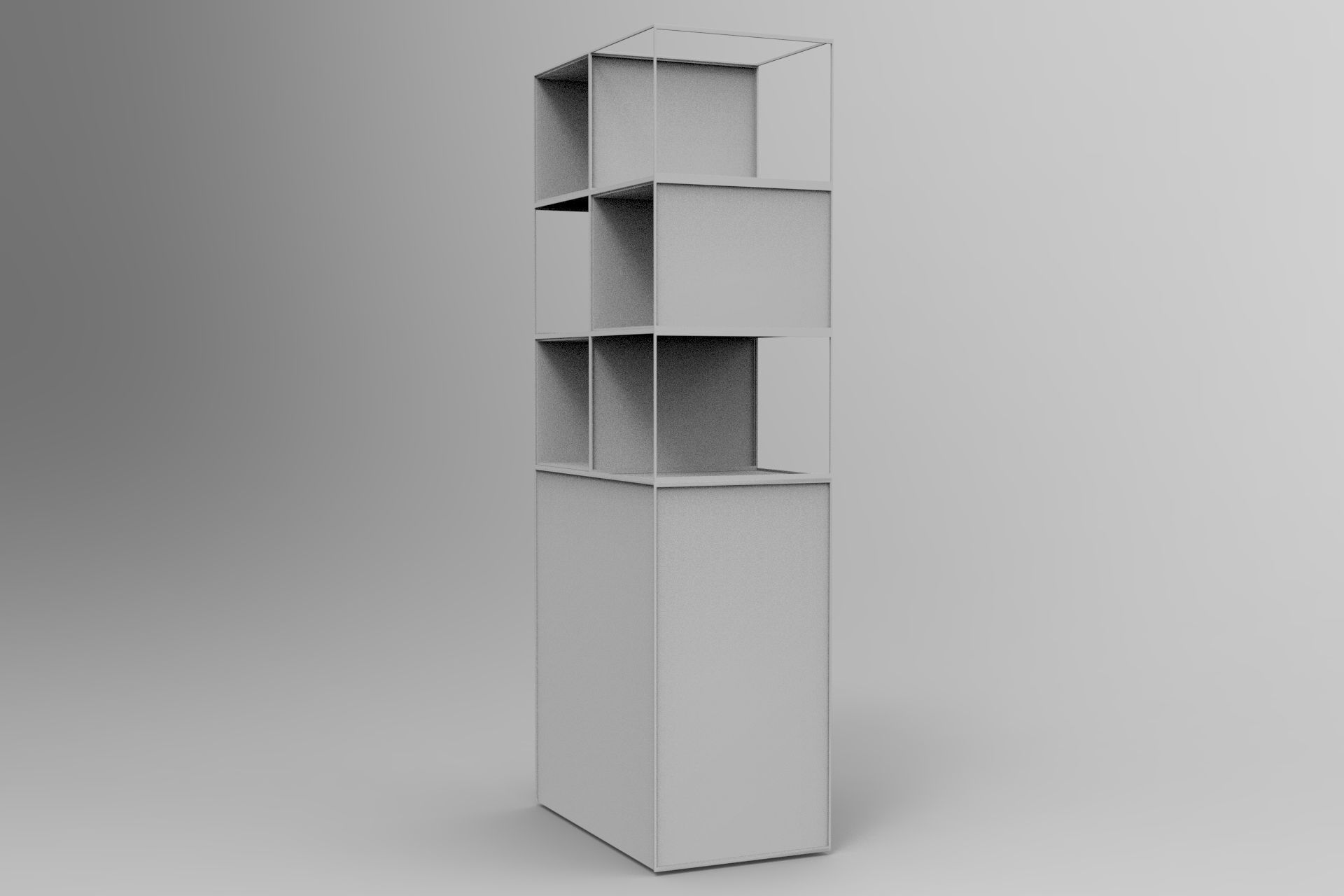 Open Shelves Storage Low-poly 3D model_7