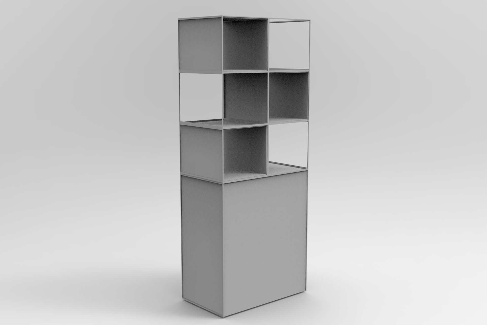 Open Shelves Storage Low-poly 3D model_6