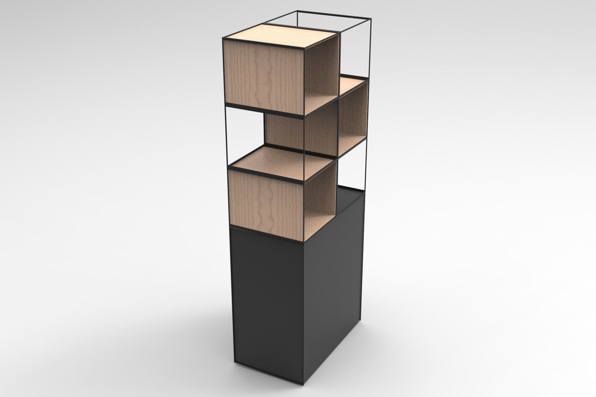 Open Shelves Storage Low-poly 3D model_2
