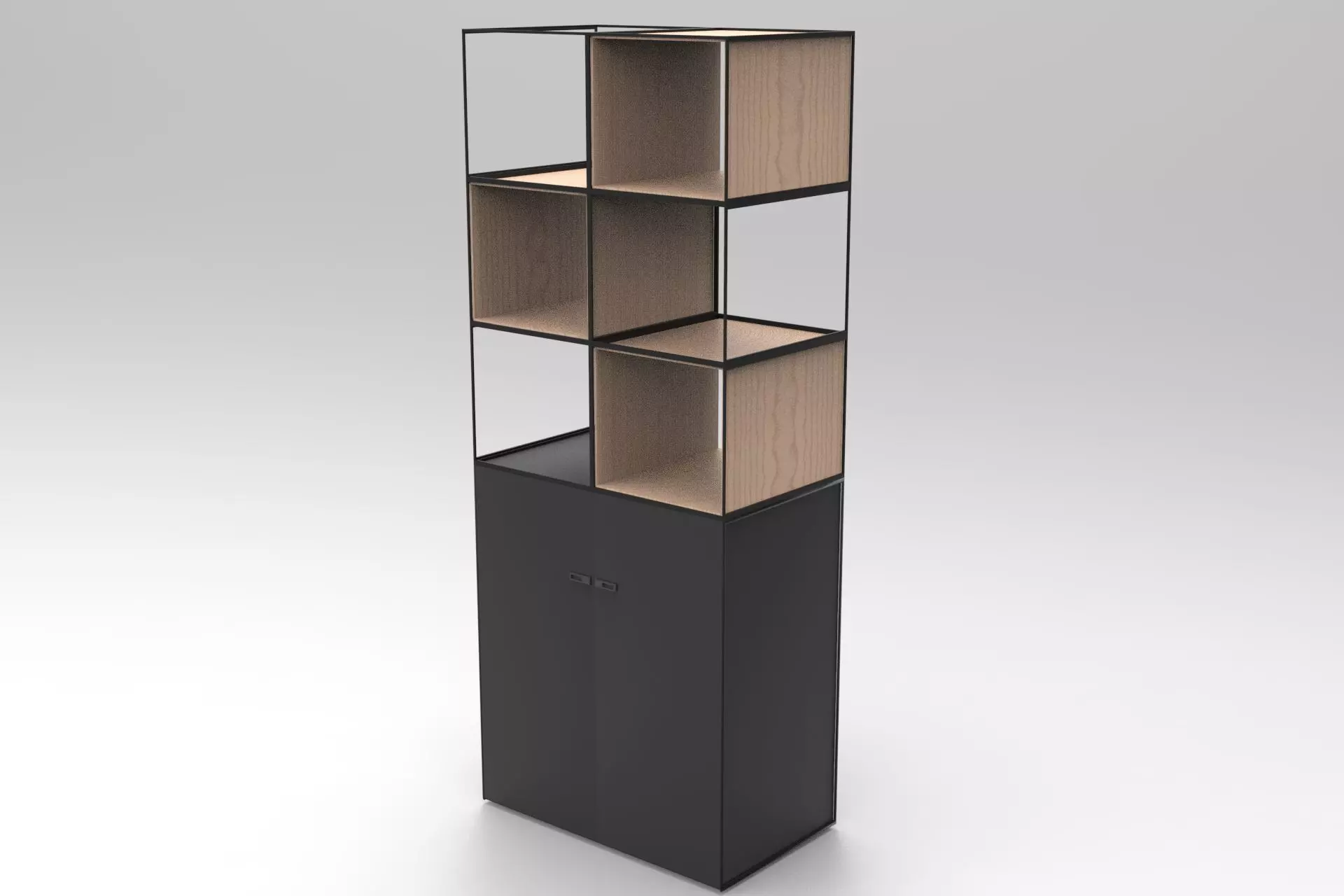 Open Shelves Storage Low-poly 3D model_0