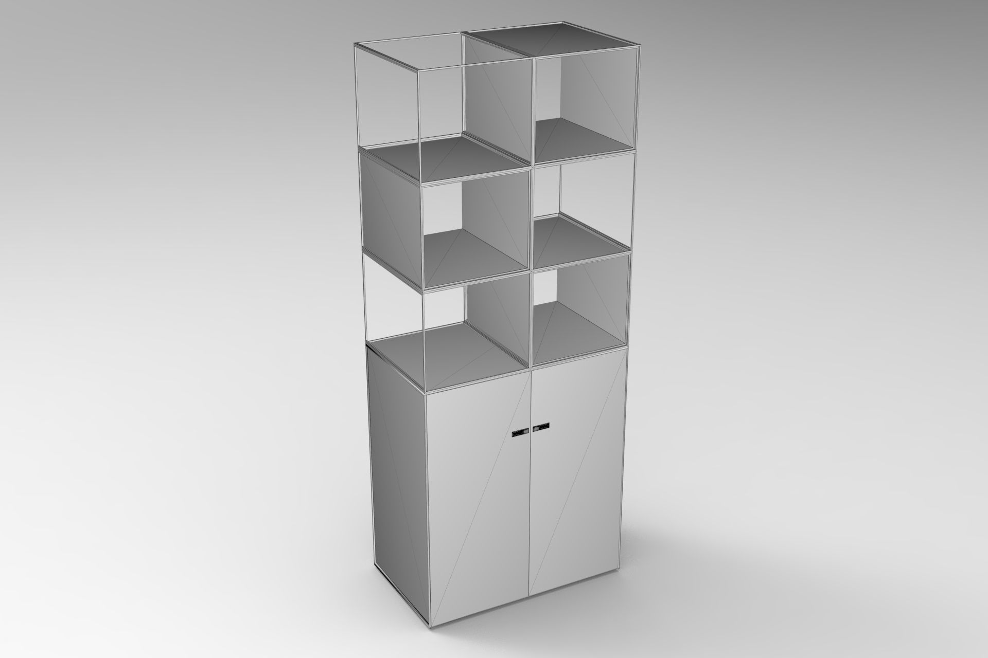 Open Shelves Storage Low-poly 3D model_4