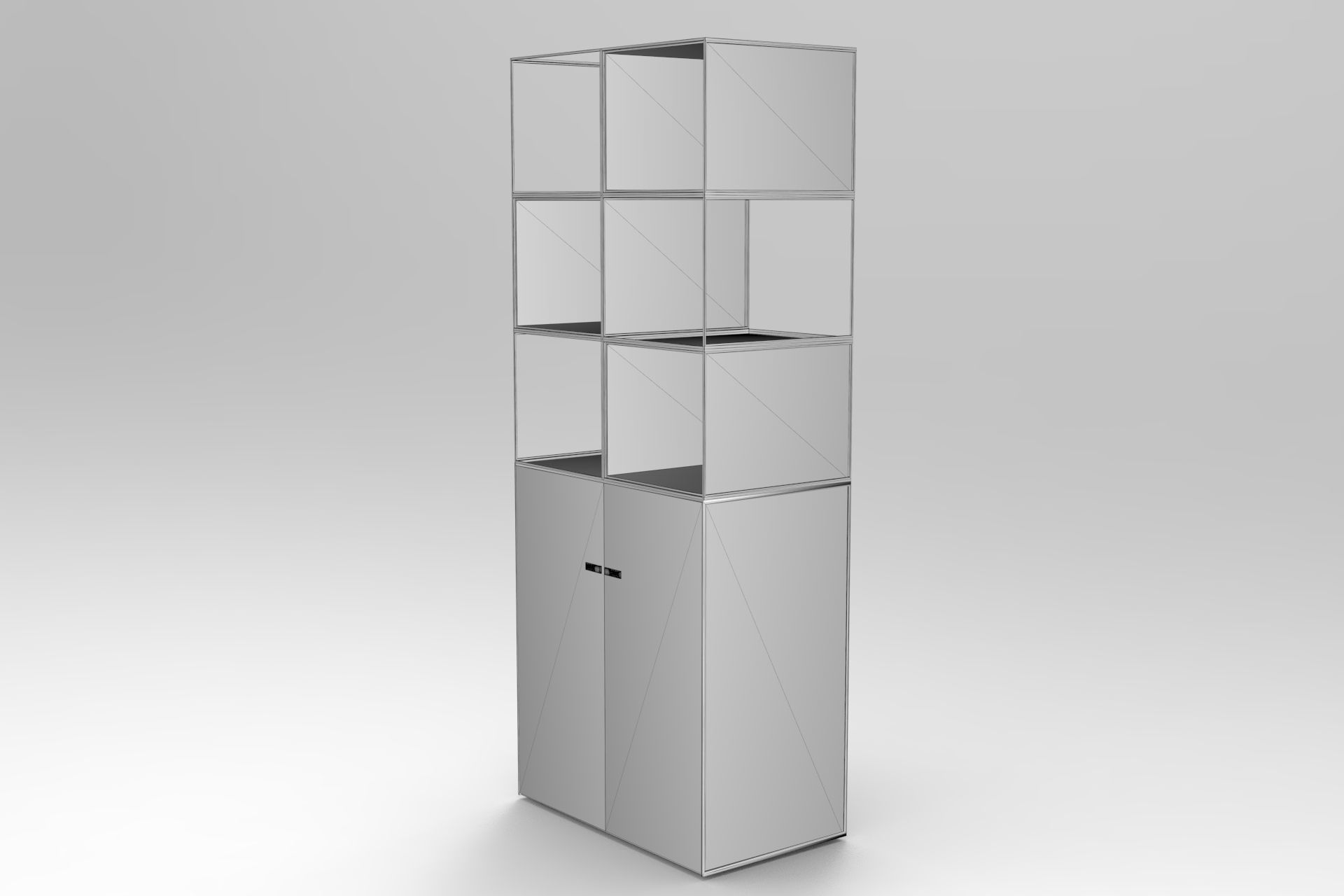 Open Shelves Storage Low-poly 3D model_5