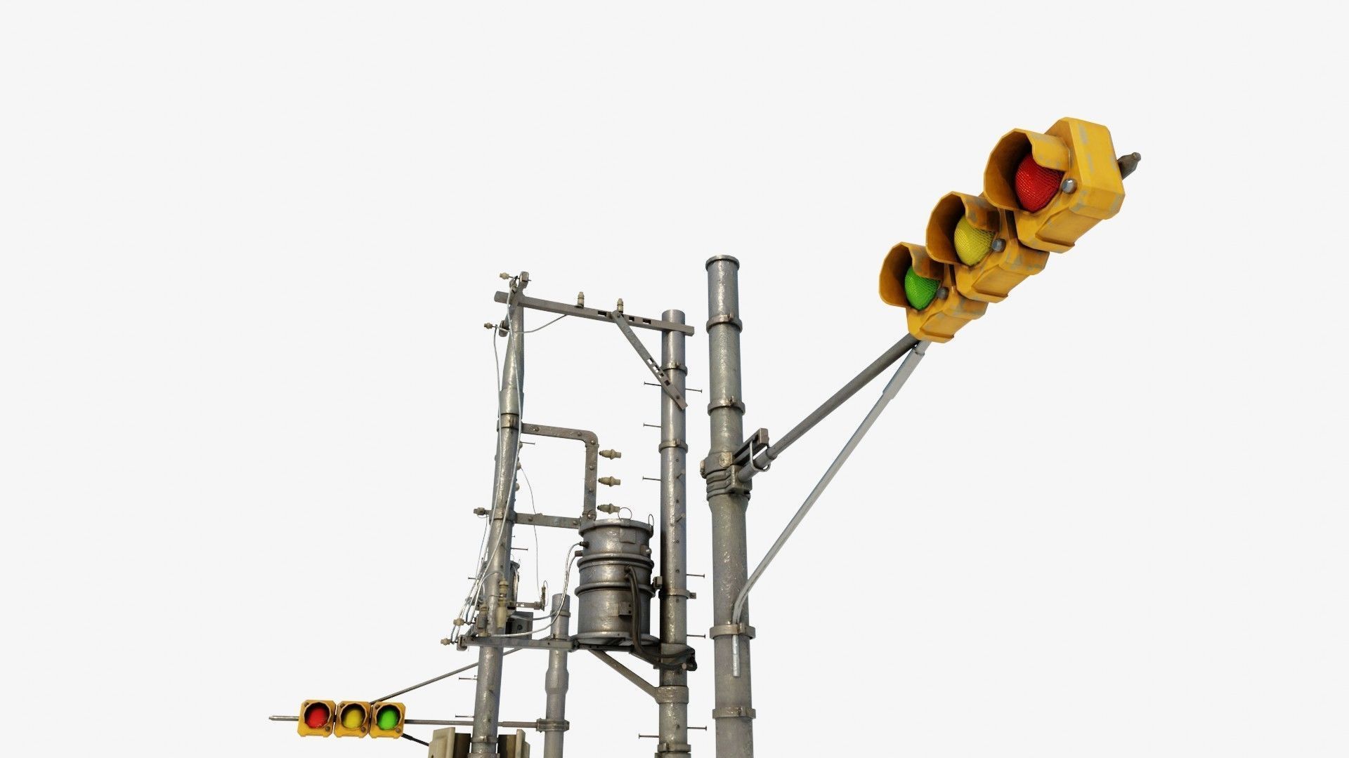 high quality traffic lights with 8k pbr textures  Low-poly 3D model_4