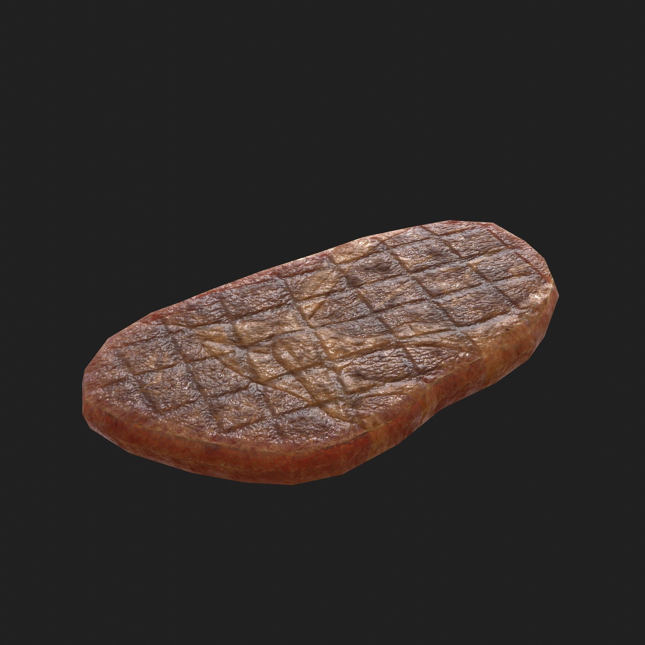 Meat 14 Piece Set - Steak Sausage Rib Fish Chicken Low-poly 3D model_18