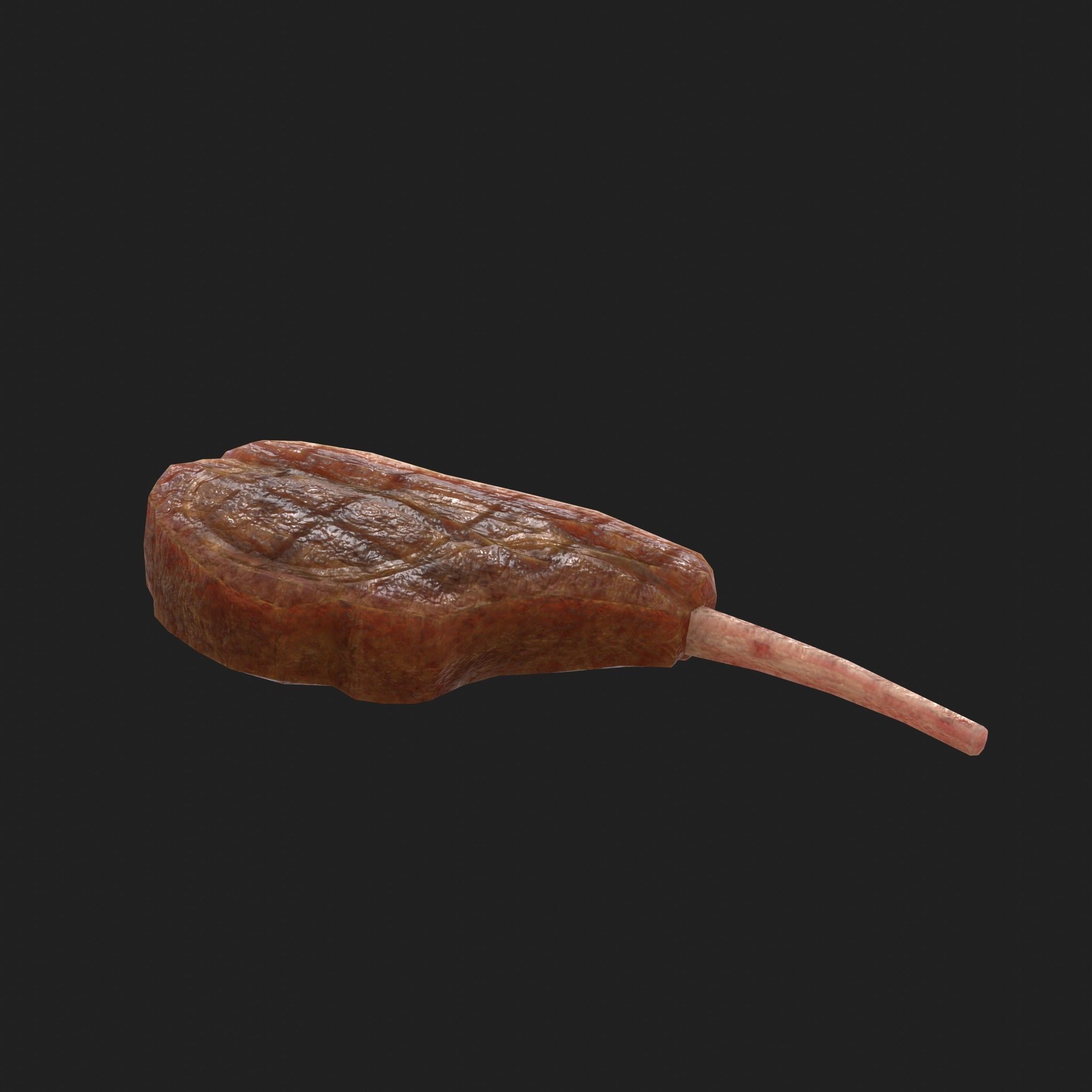 Meat 14 Piece Set - Steak Sausage Rib Fish Chicken Low-poly 3D model_16