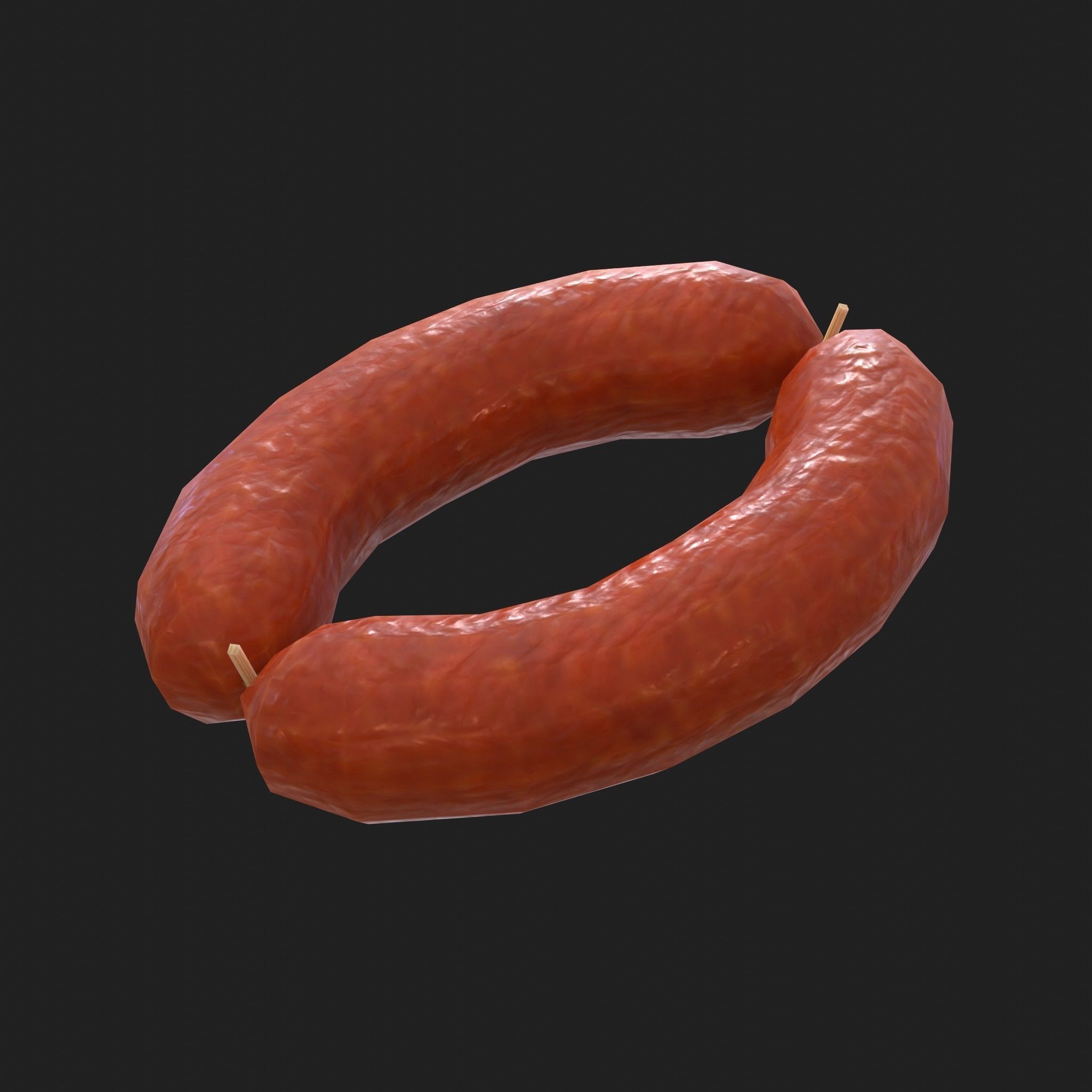 Meat 14 Piece Set - Steak Sausage Rib Fish Chicken Low-poly 3D model_15