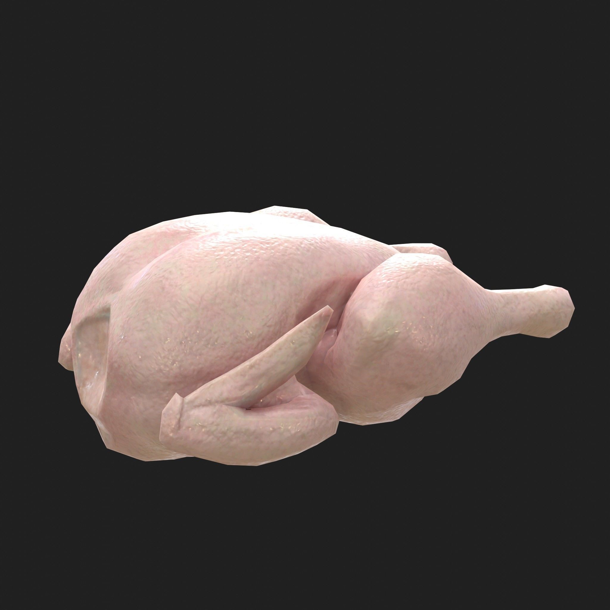 Meat 14 Piece Set - Steak Sausage Rib Fish Chicken Low-poly 3D model_7