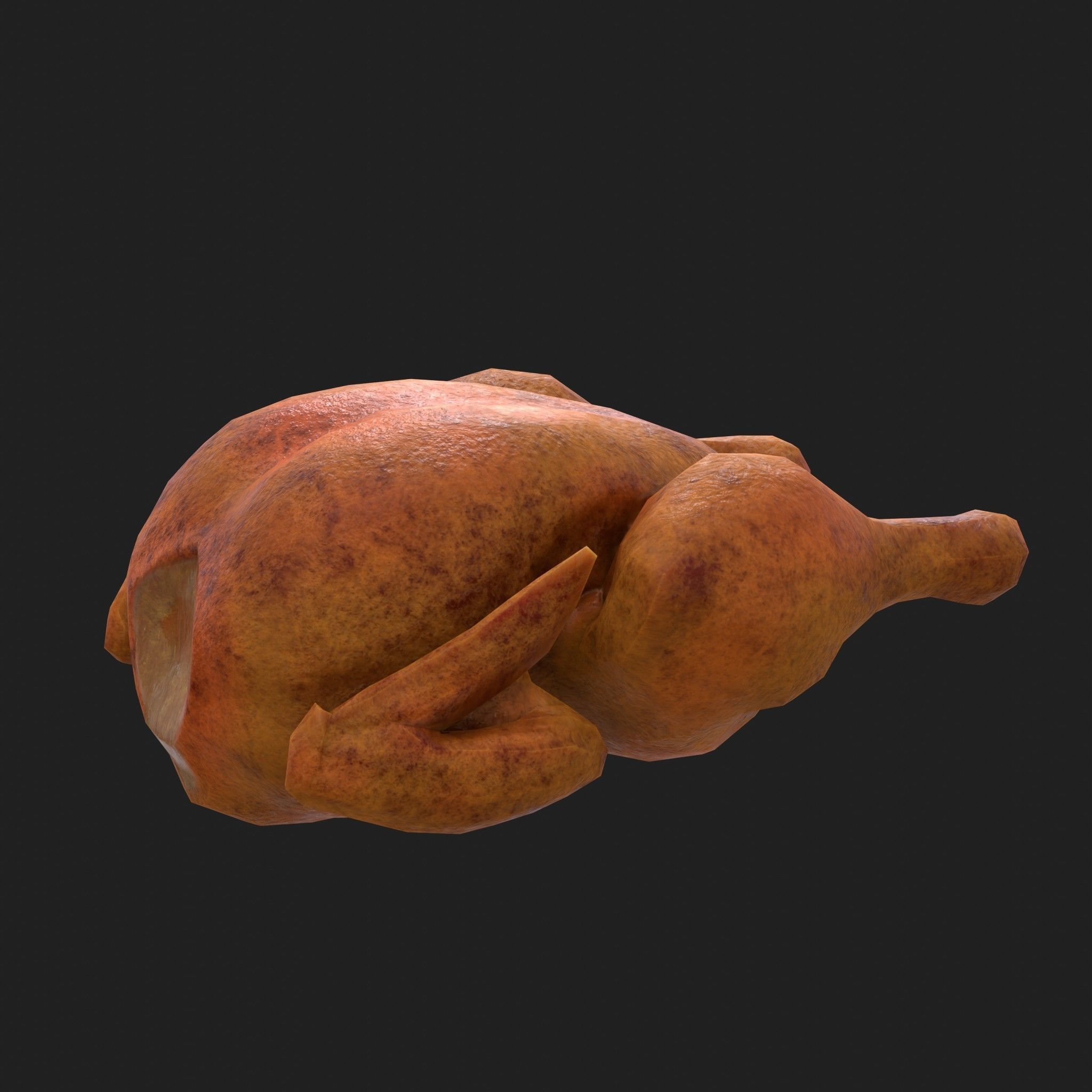 Meat 14 Piece Set - Steak Sausage Rib Fish Chicken Low-poly 3D model_6