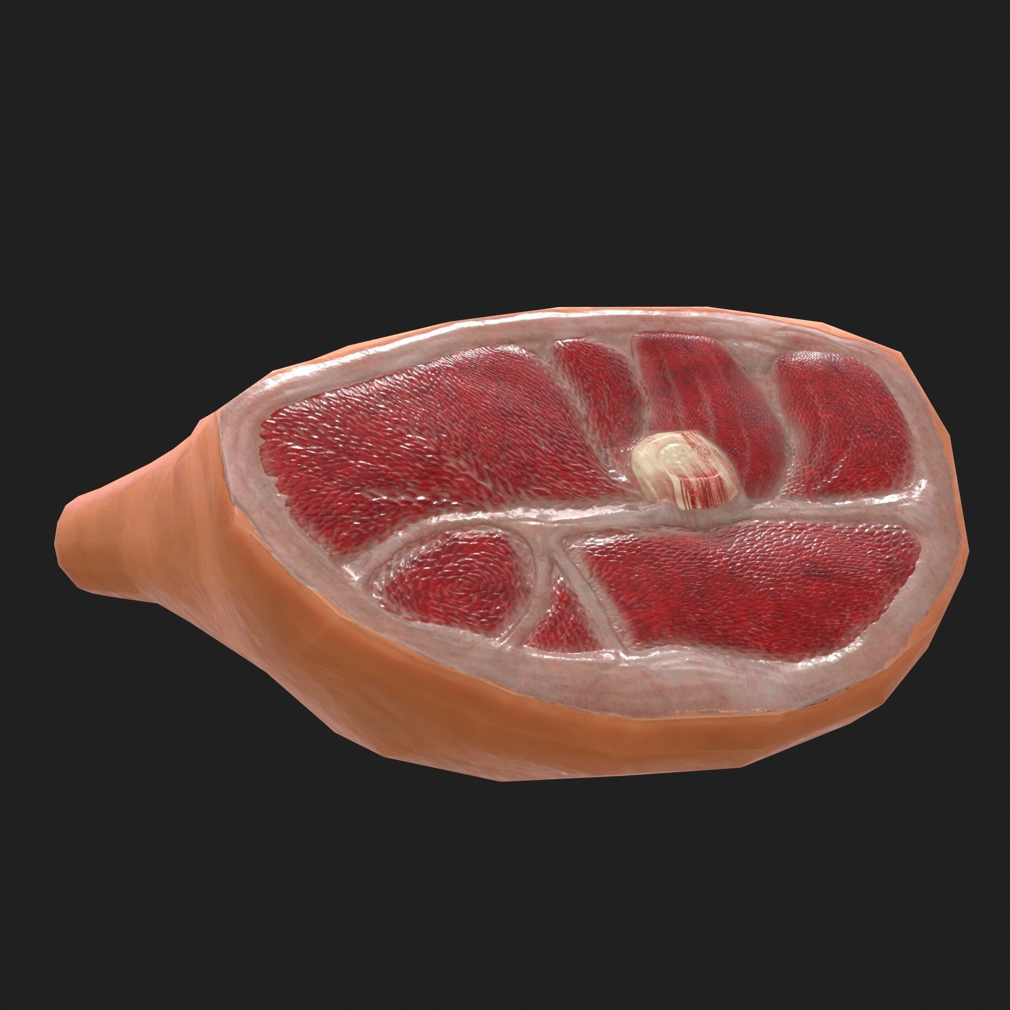 Meat 14 Piece Set - Steak Sausage Rib Fish Chicken Low-poly 3D model_13